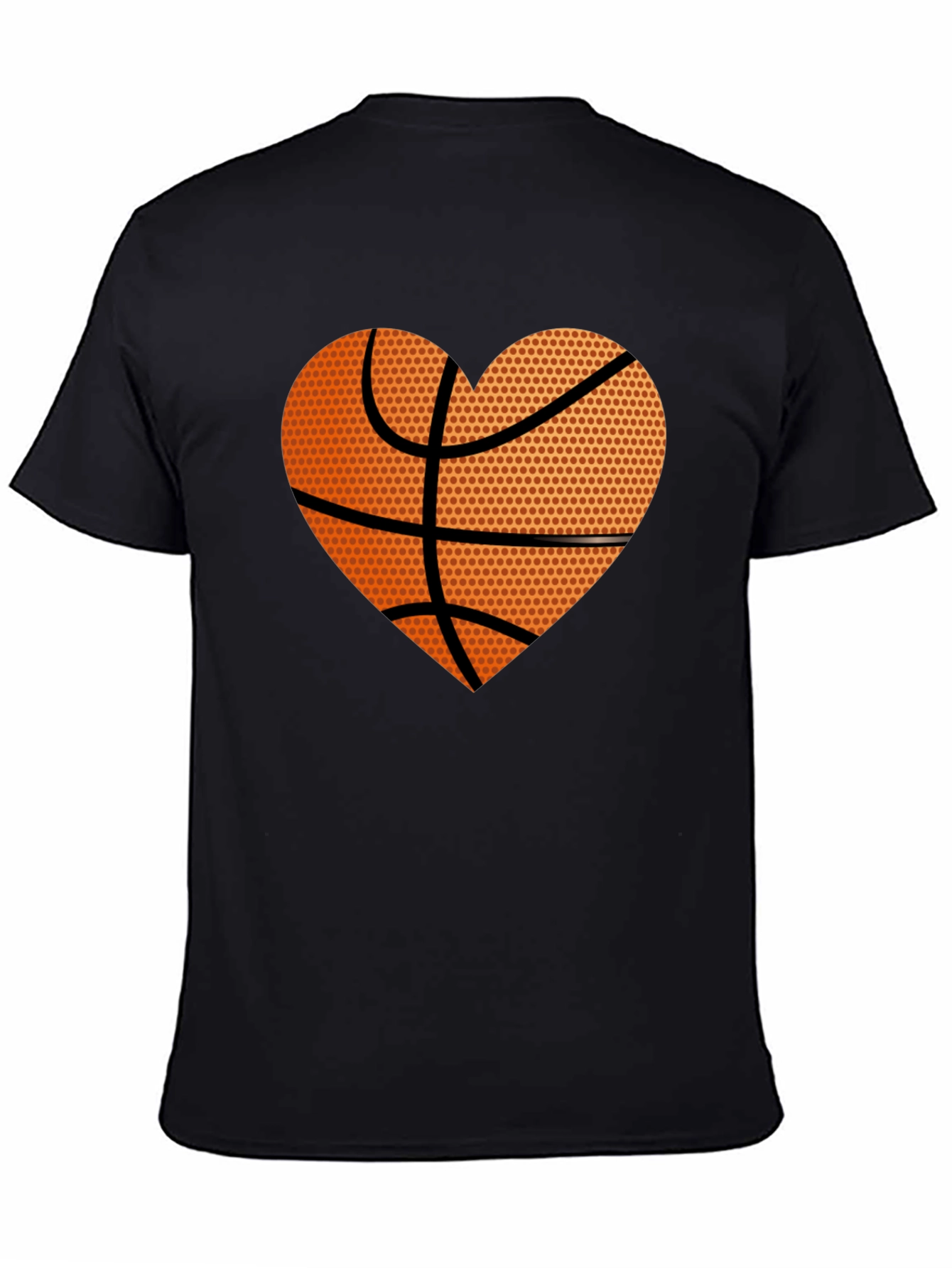 Black Basketball Heart Graphic Tee - Love the Game! view 4