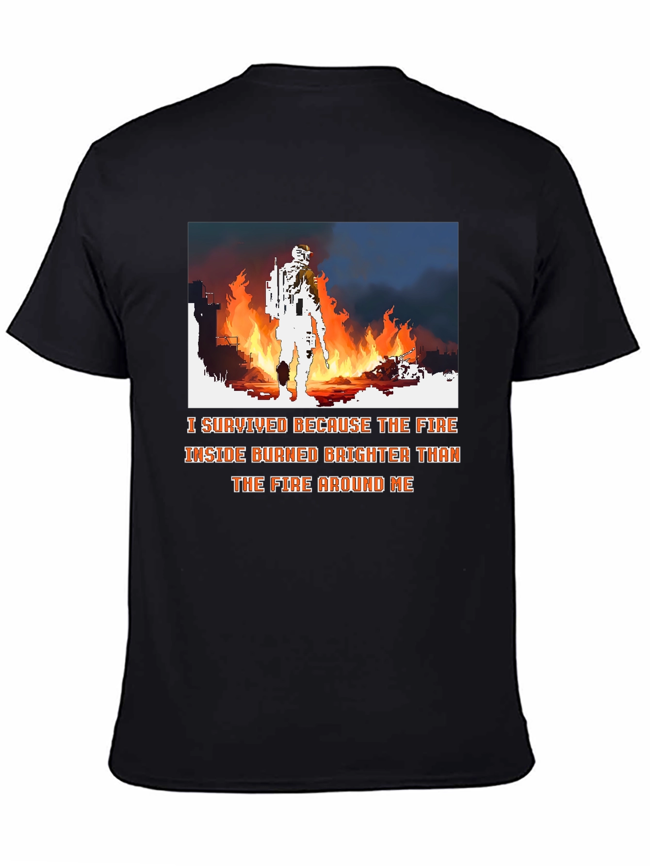 Black I Survived the Fire Graphic Tee - Courage and Resilience view 4
