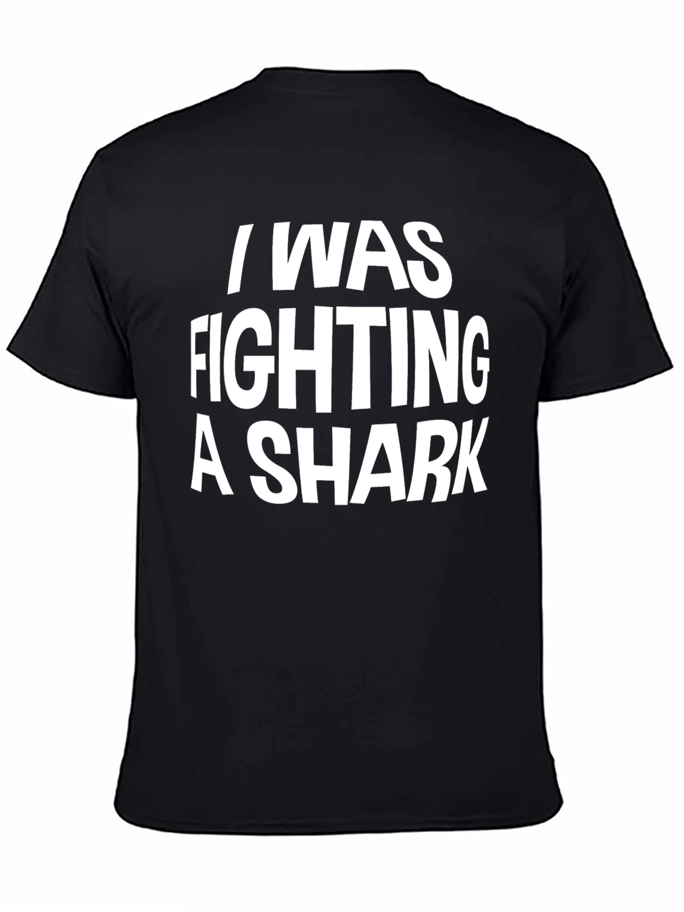 Black I Was Fighting A Shark Black Graphic Tee view 4