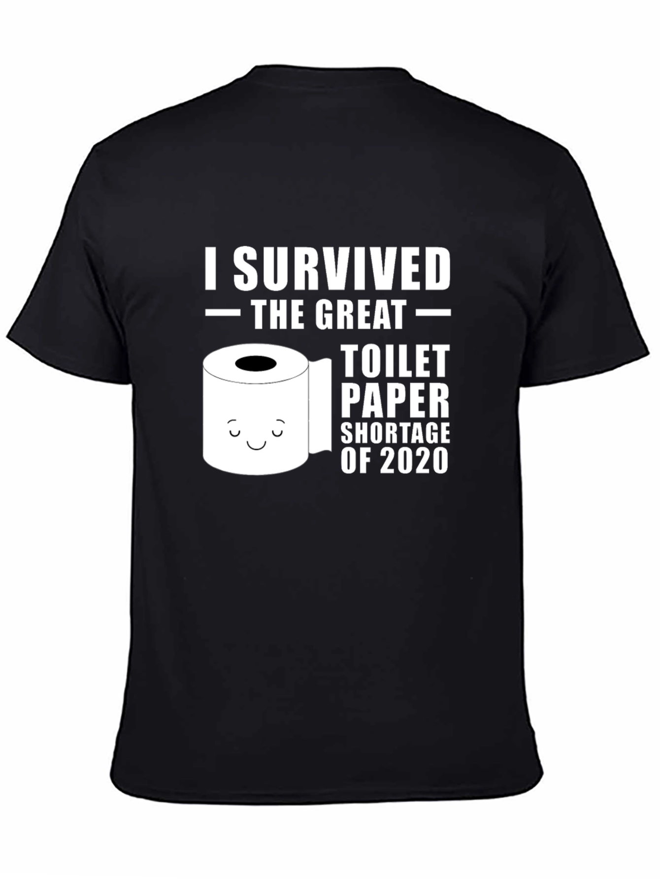 Black I Survived Toilet Paper Shortage 2020 Black T-Shirt view 4
