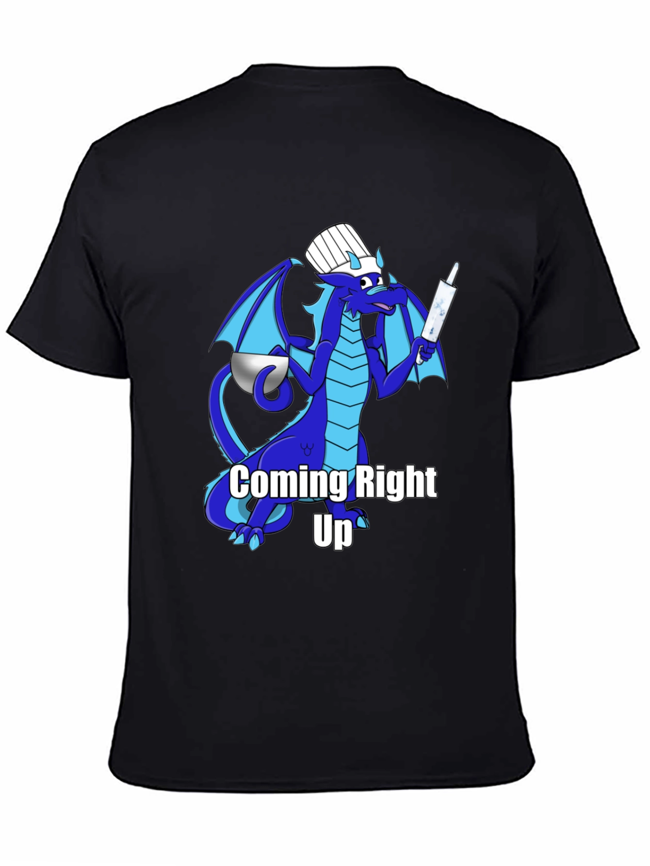 Black Chef Dragon T-Shirt - "Coming Right Up!" view 4