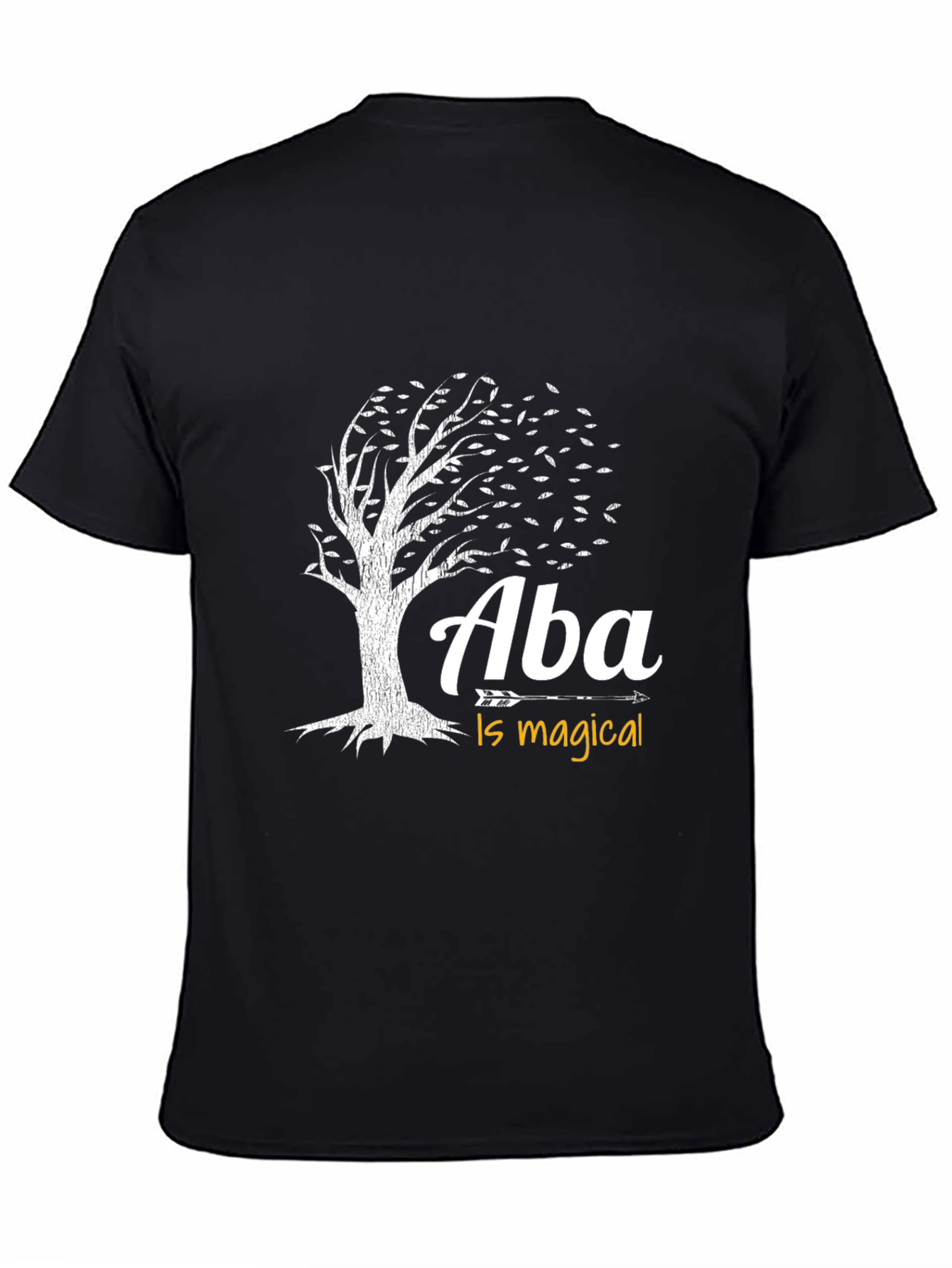Black Aba Is Magical Tree Graphic T-Shirt - Black view 4