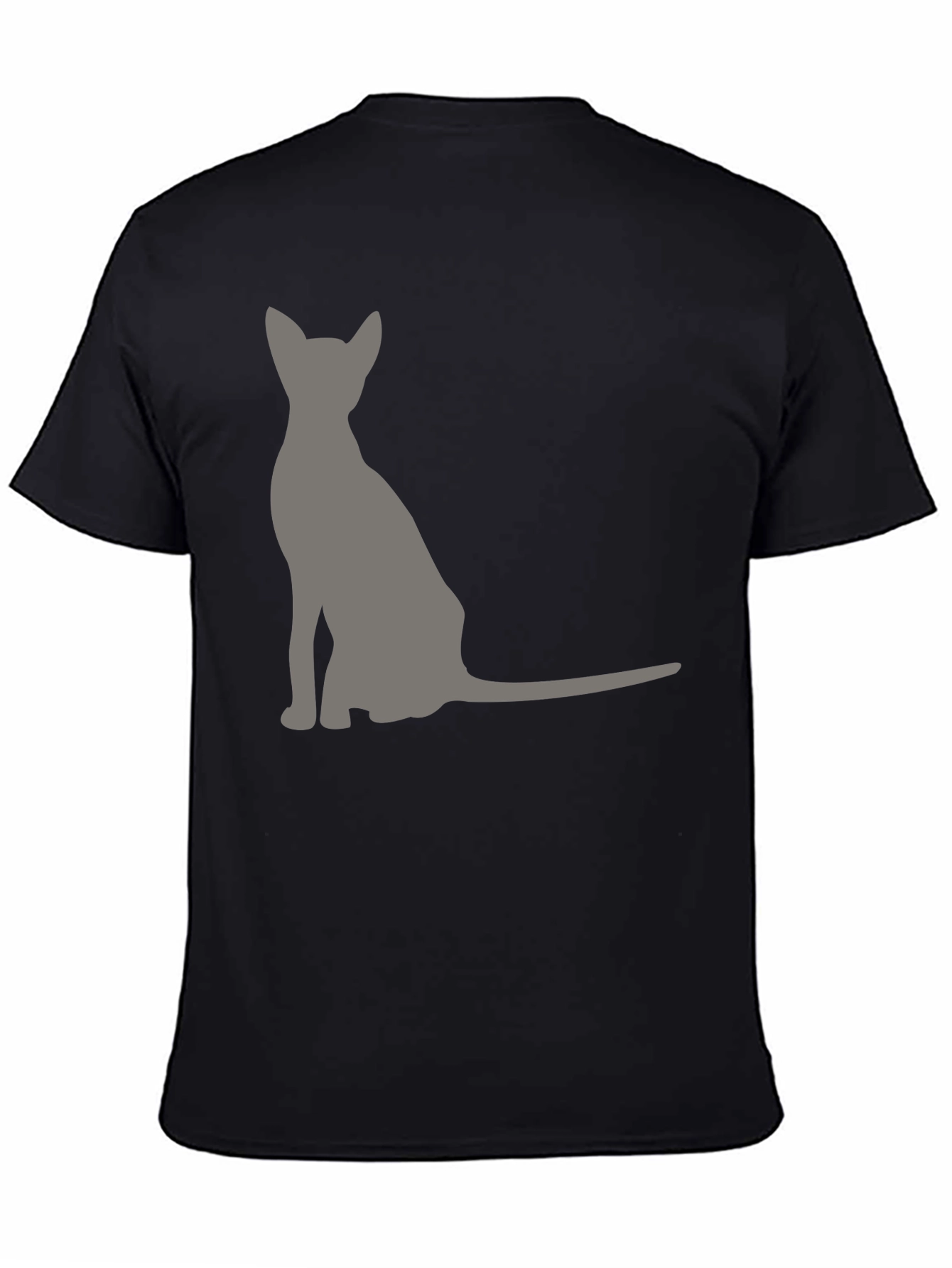 Black Cool Cat Silhouette Graphic Tee - Black view 4