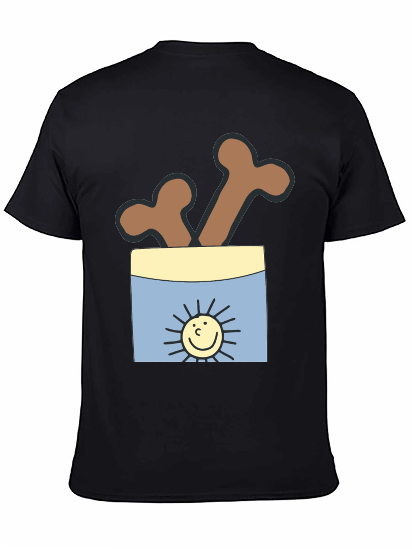 Black Funny Bone T-Shirt - Cartoon Style Graphic Tee view 4