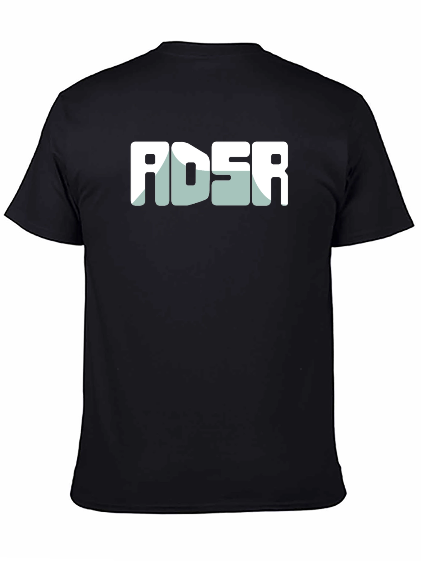 Black ADSR Graphic Tee - Modern Black Cotton Blend T-Shirt view 4