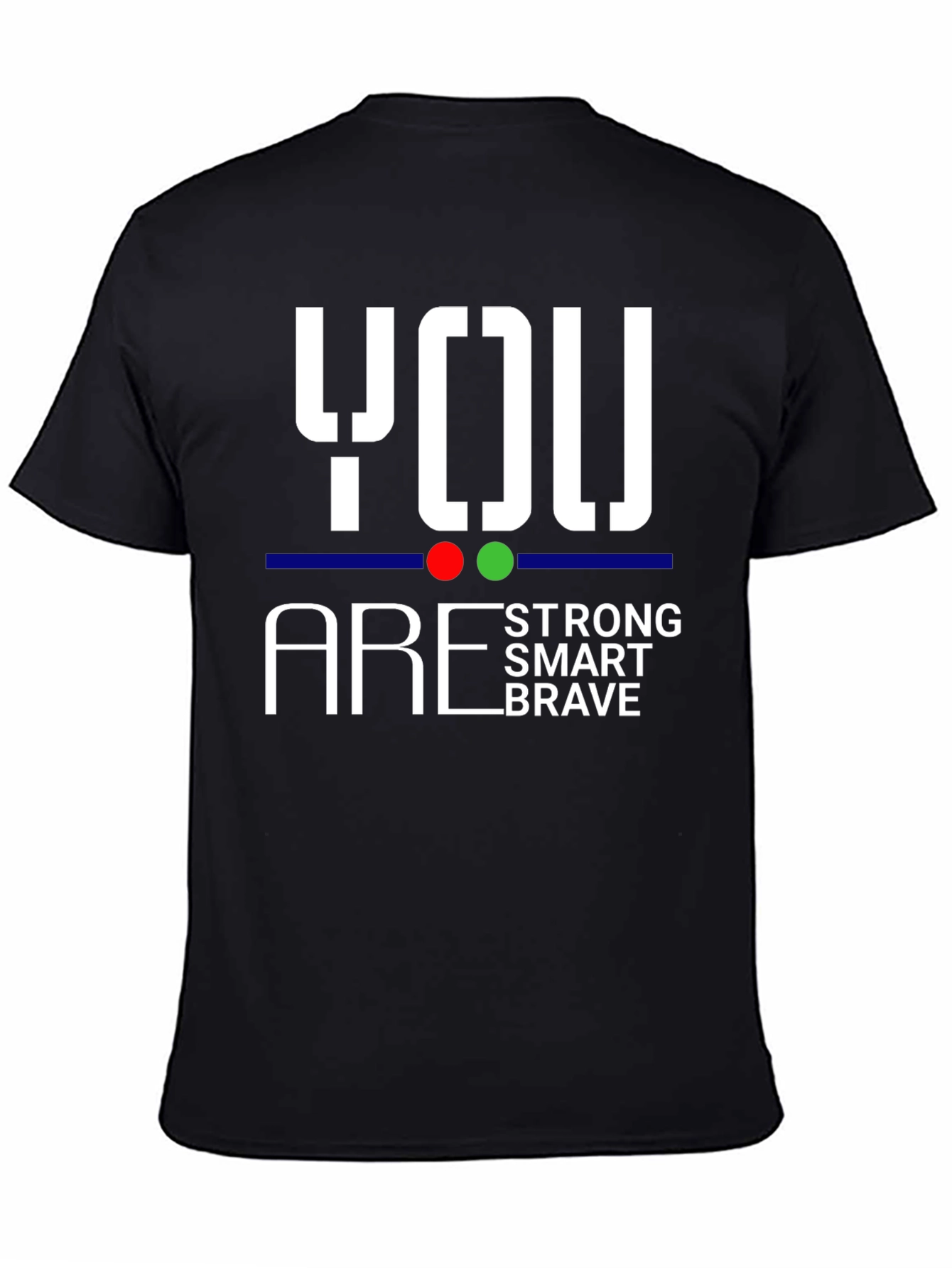 Black You Are Strong Smart Brave Men's Black T-Shirt view 4