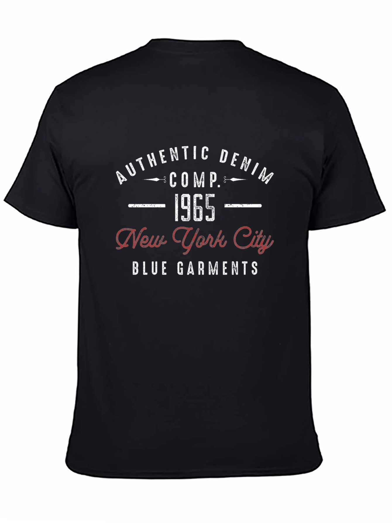 Black Authentic Denim 1965 Graphic Print T-Shirt view 4