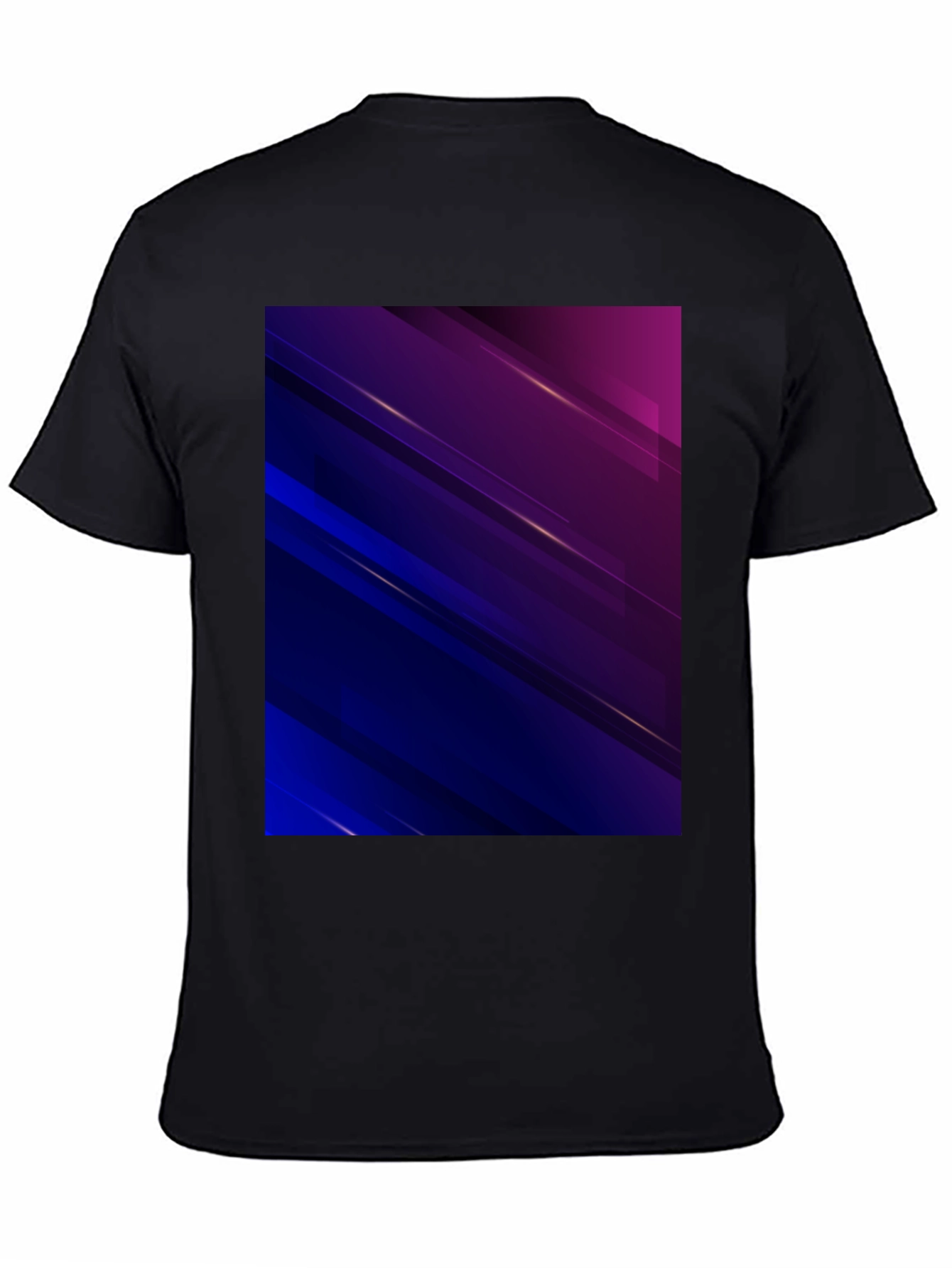 Black Abstract Geometric Black T-Shirt view 4