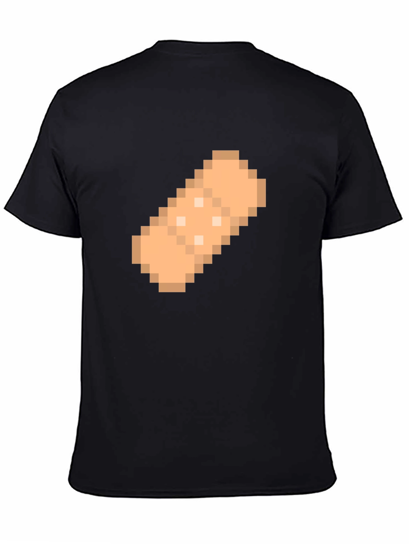 Black Pixelated Bandage Graphic T-Shirt - Black view 4