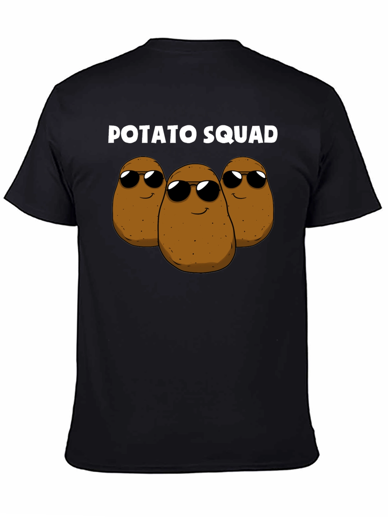 Black Potato Squad Graphic Tee - Funny Food Shirt view 4