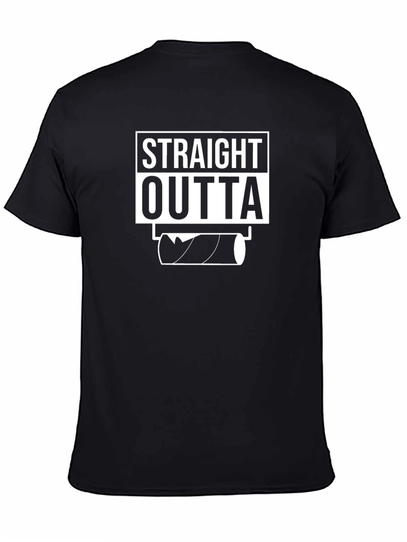 Black Straight Outta Toilet Paper Funny Graphic T-Shirt view 4