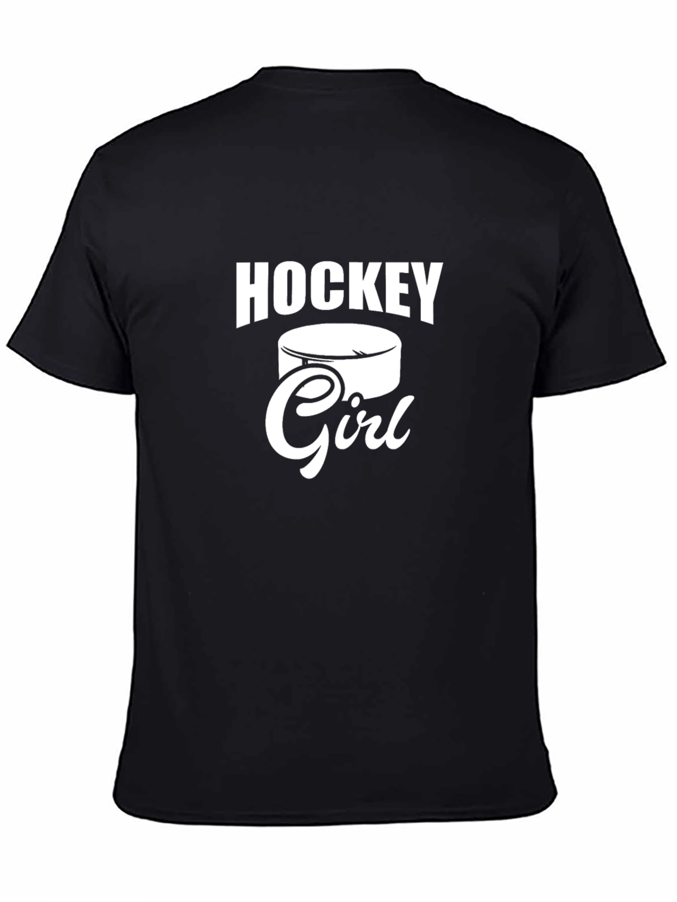 Black Hockey Girl Graphic T-Shirt - Sporty Casual Tee view 4