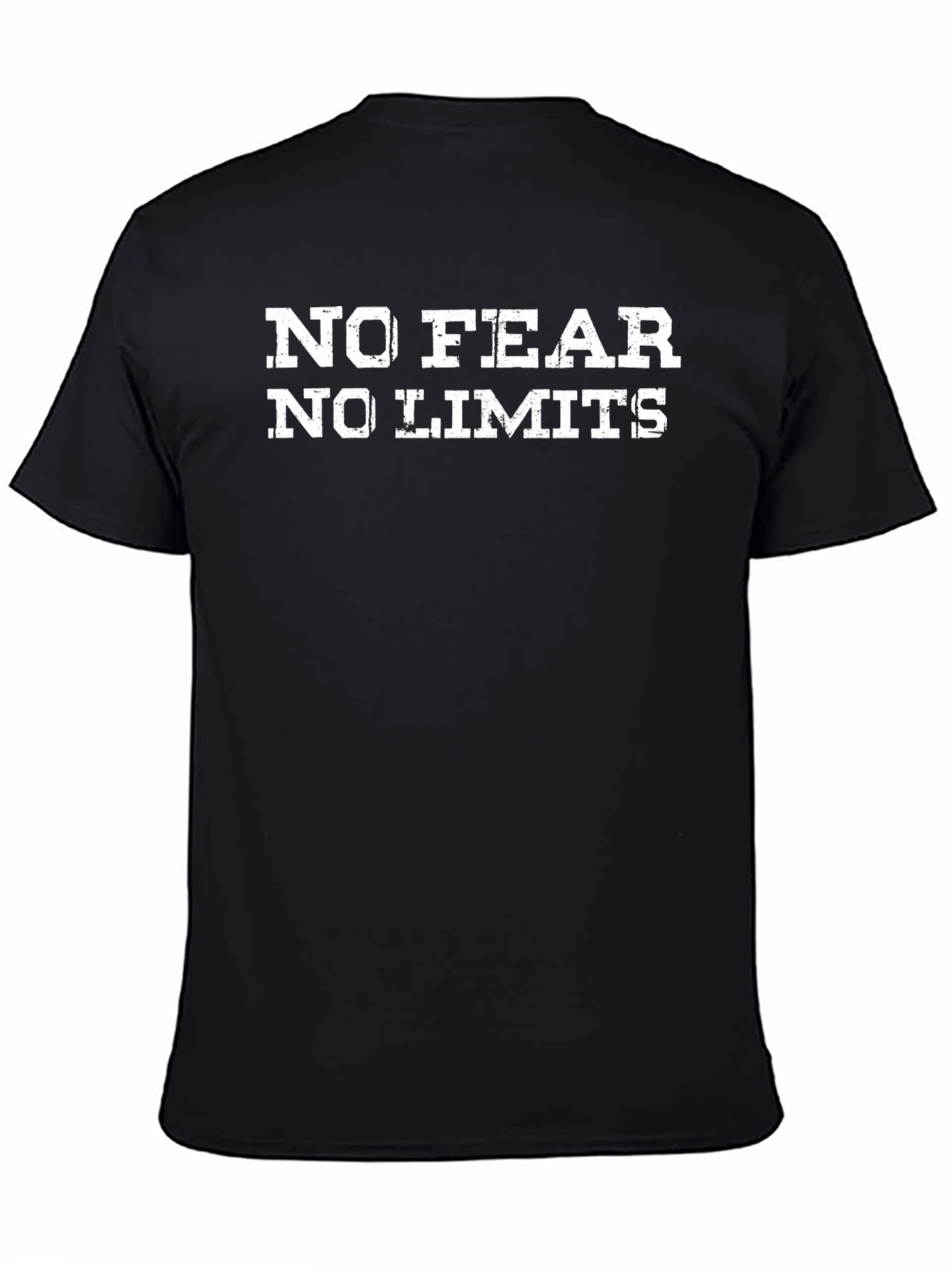 Black No Fear No Limits Graphic Tee - Black Cotton view 4