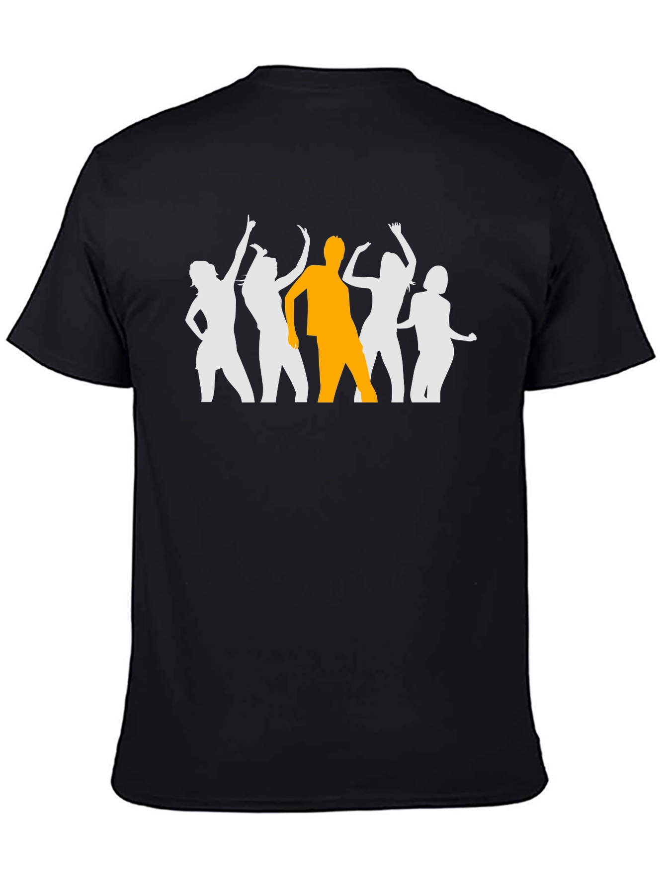 Black Dancing Silhouette Graphic Tee - Black Cotton T-Shirt view 4