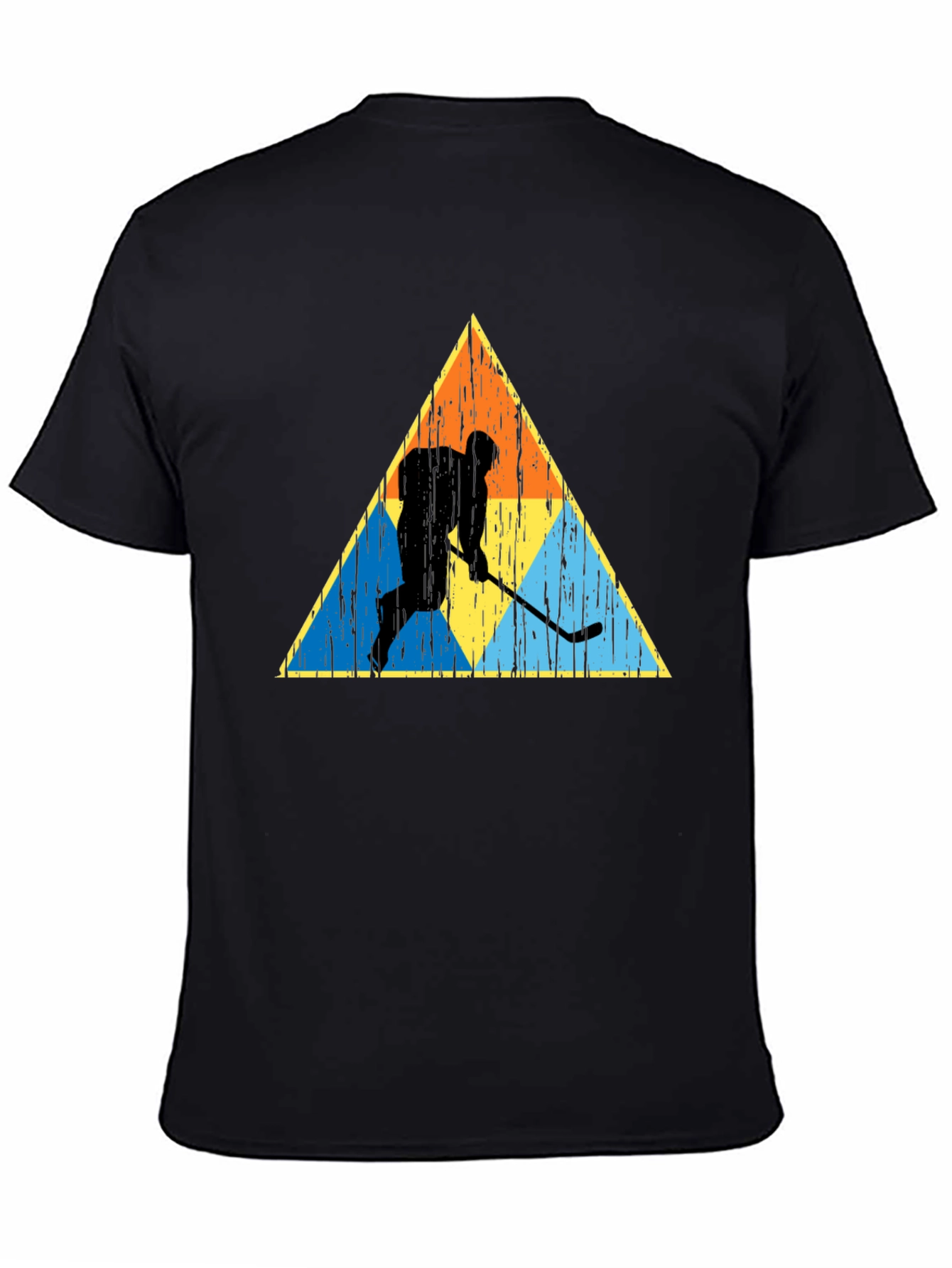 Black Retro Hockey Player Graphic Tee view 4