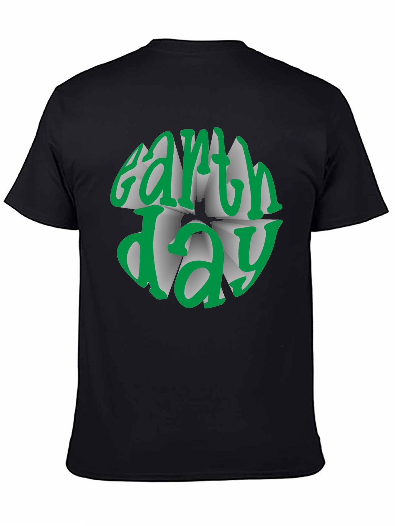 Black Earth Day Graphic Tee - Black Cotton T-Shirt view 4