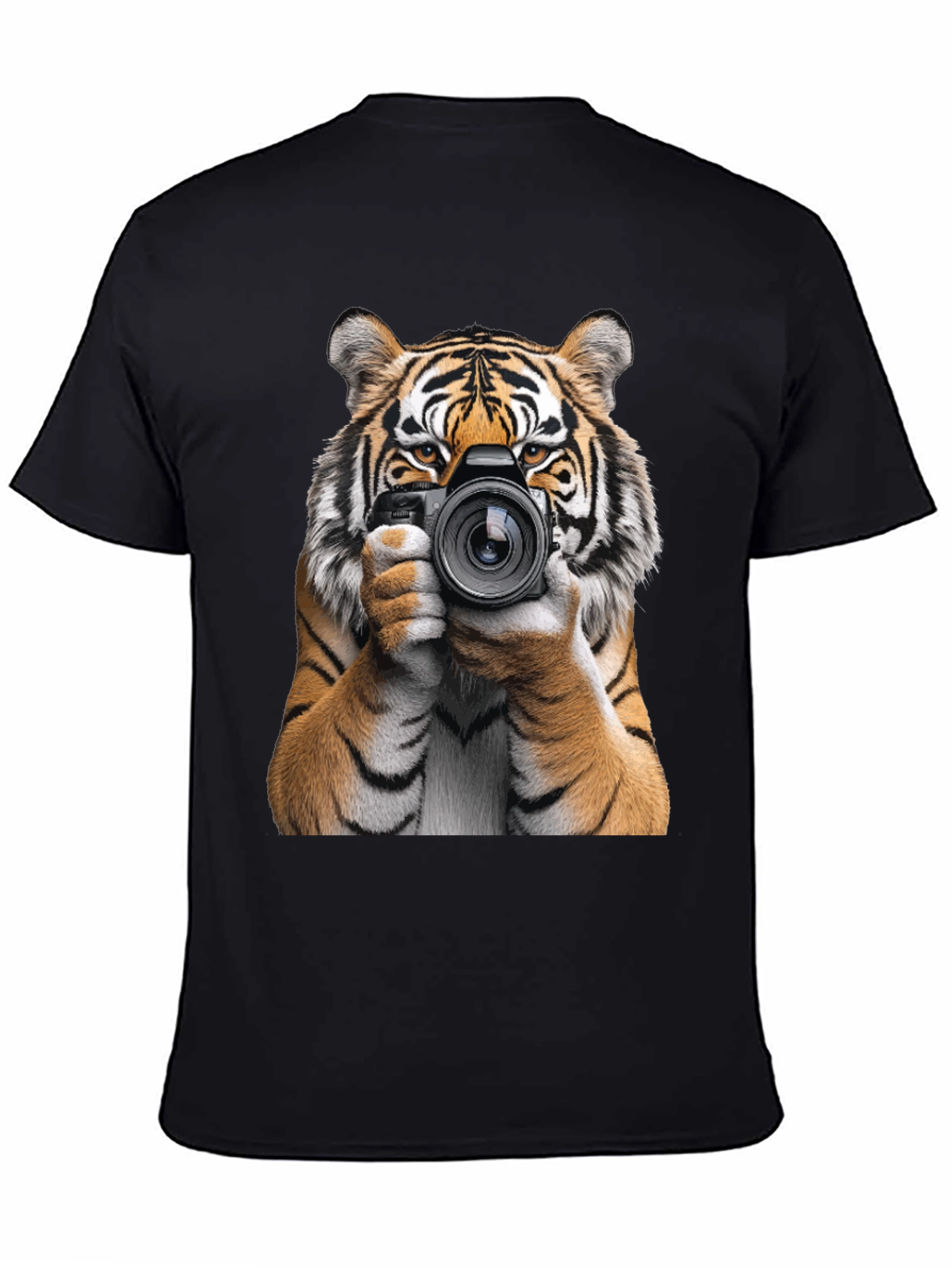Black Tiger Photographer Graphic T-Shirt - Animal Lover Tee view 4