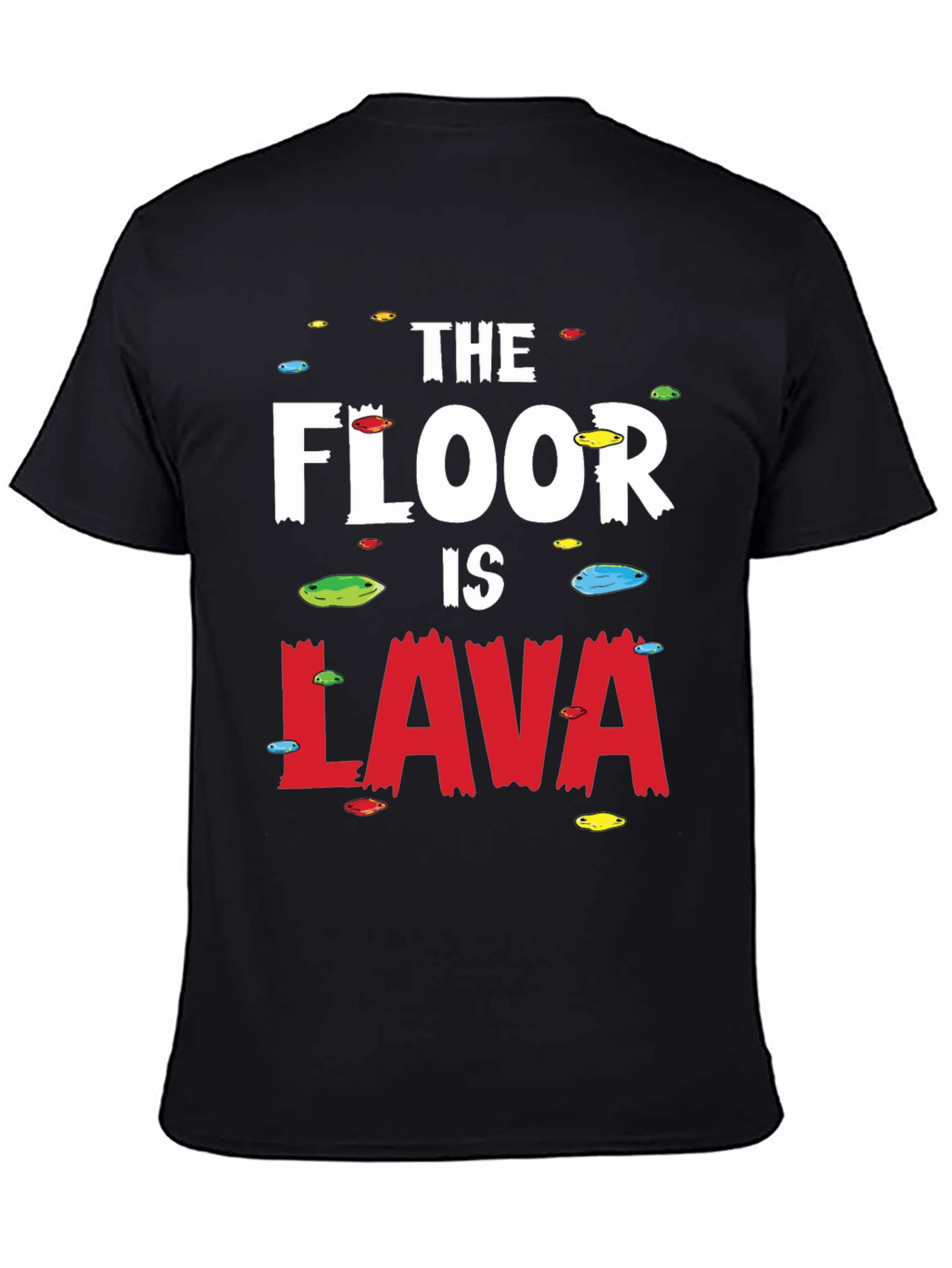Black The Floor Is Lava Black Graphic Tee view 4