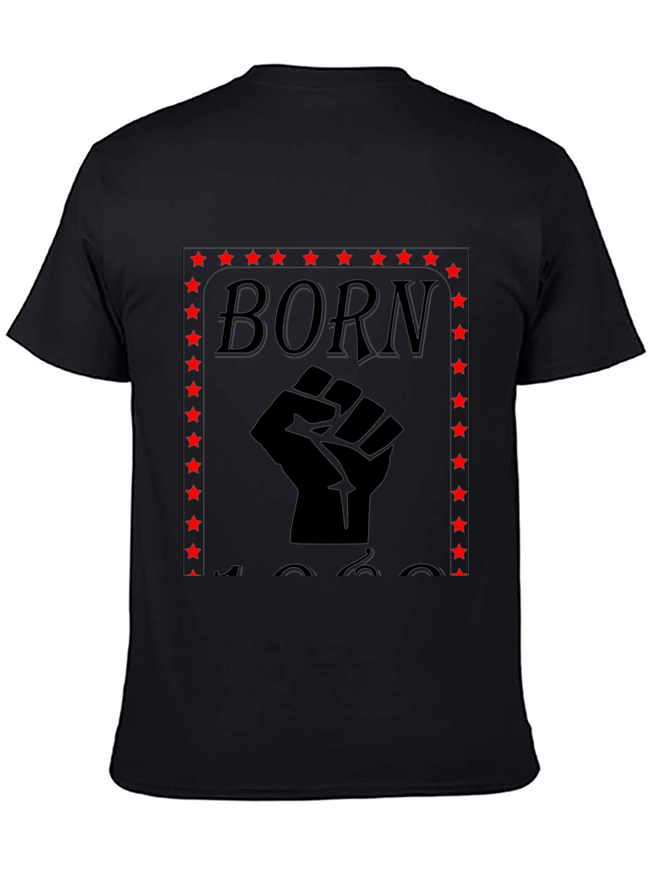 Black Born Strong Fist Graphic Tee - Black view 4