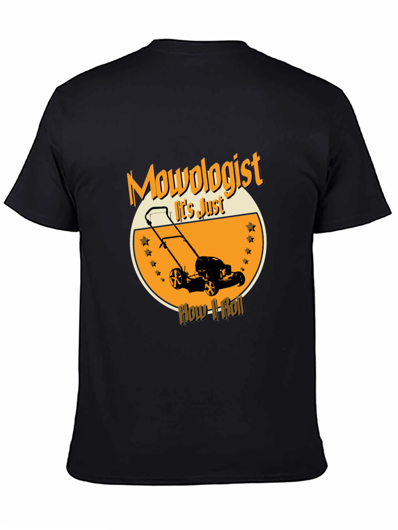 Black Mowologist T-Shirt - Lawn Mowing Humor view 4