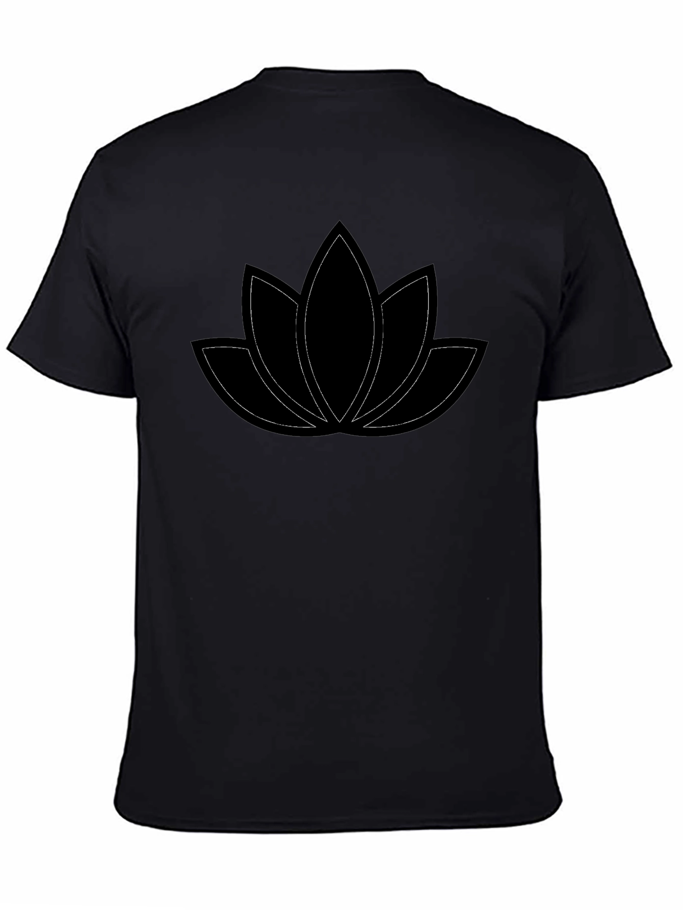 Black Lotus Flower Graphic Tee - Black Cotton Comfort view 4