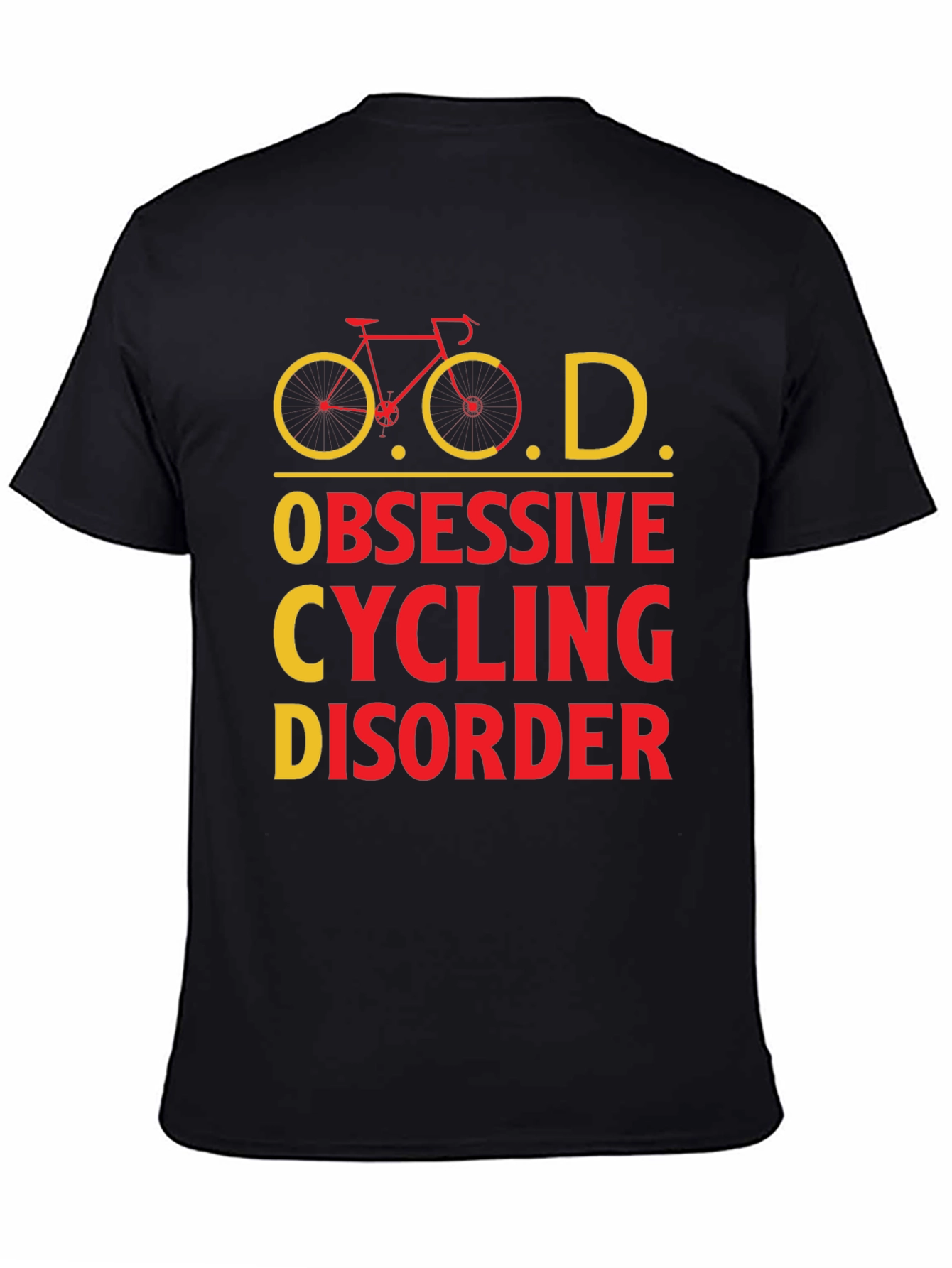 Black Obsessive Cycling Disorder Graphic Tee view 4