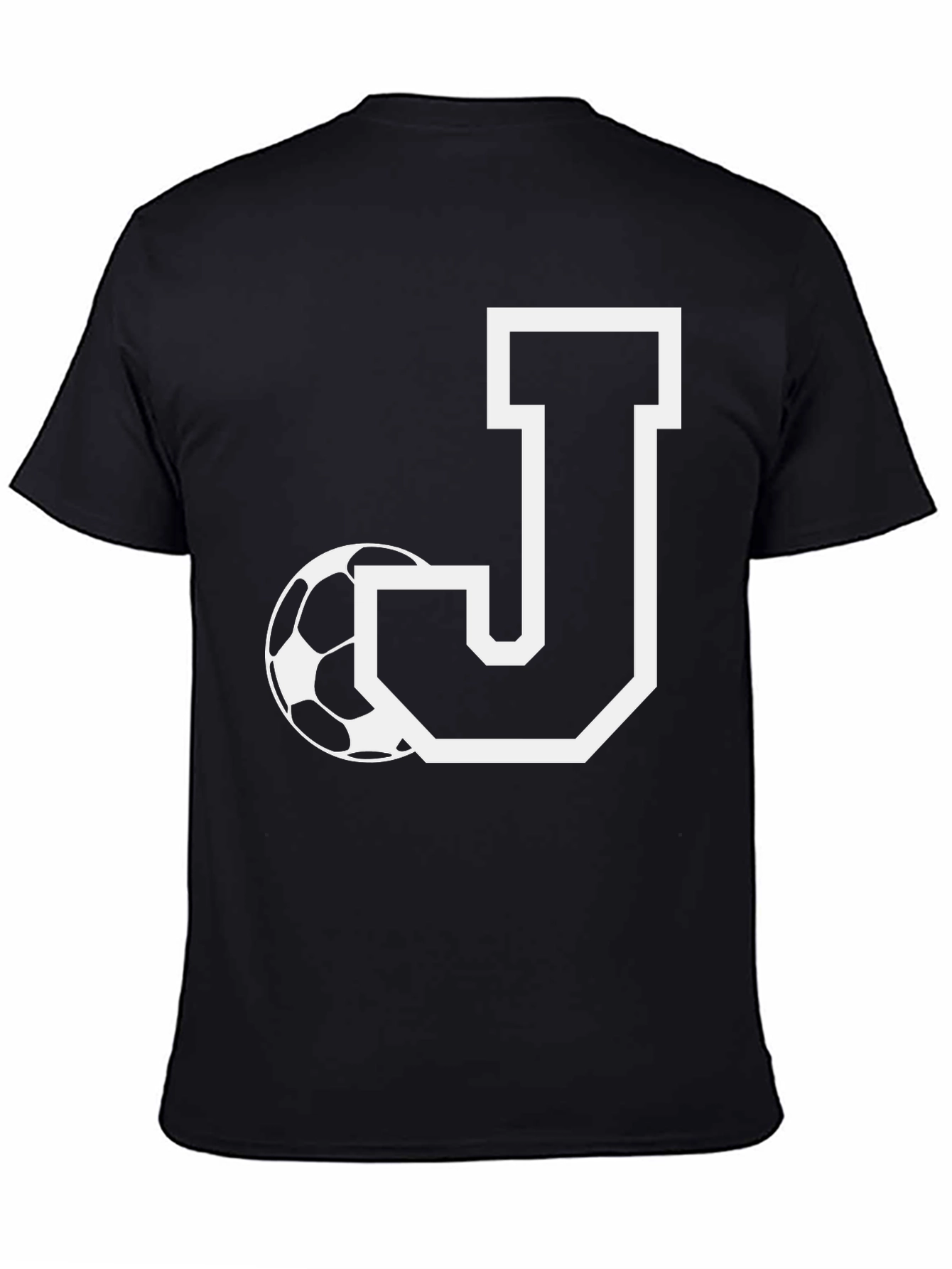 Black Soccer Initial J T-Shirt view 4
