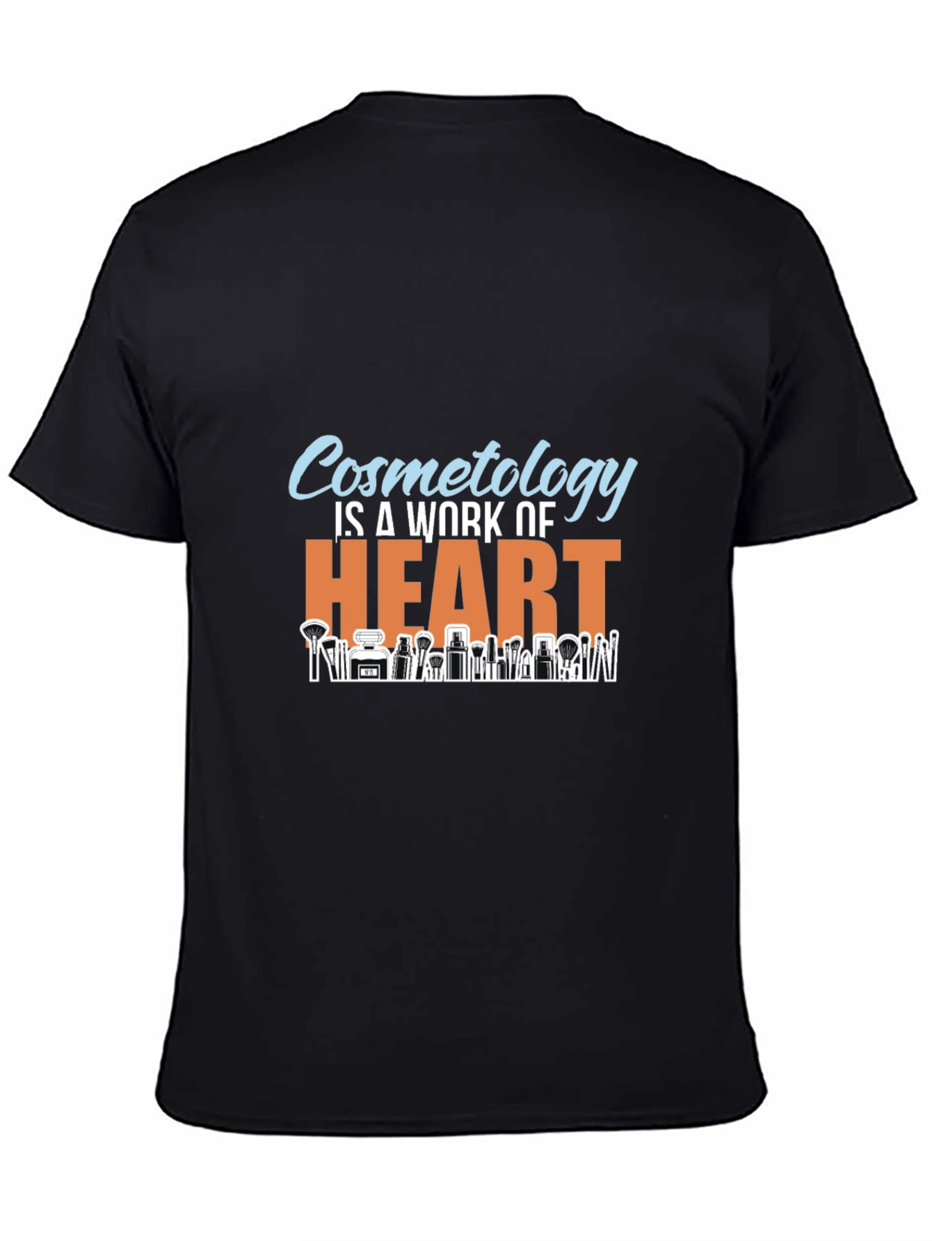 Black Cosmetology Is A Work Of Heart Black T-Shirt view 4