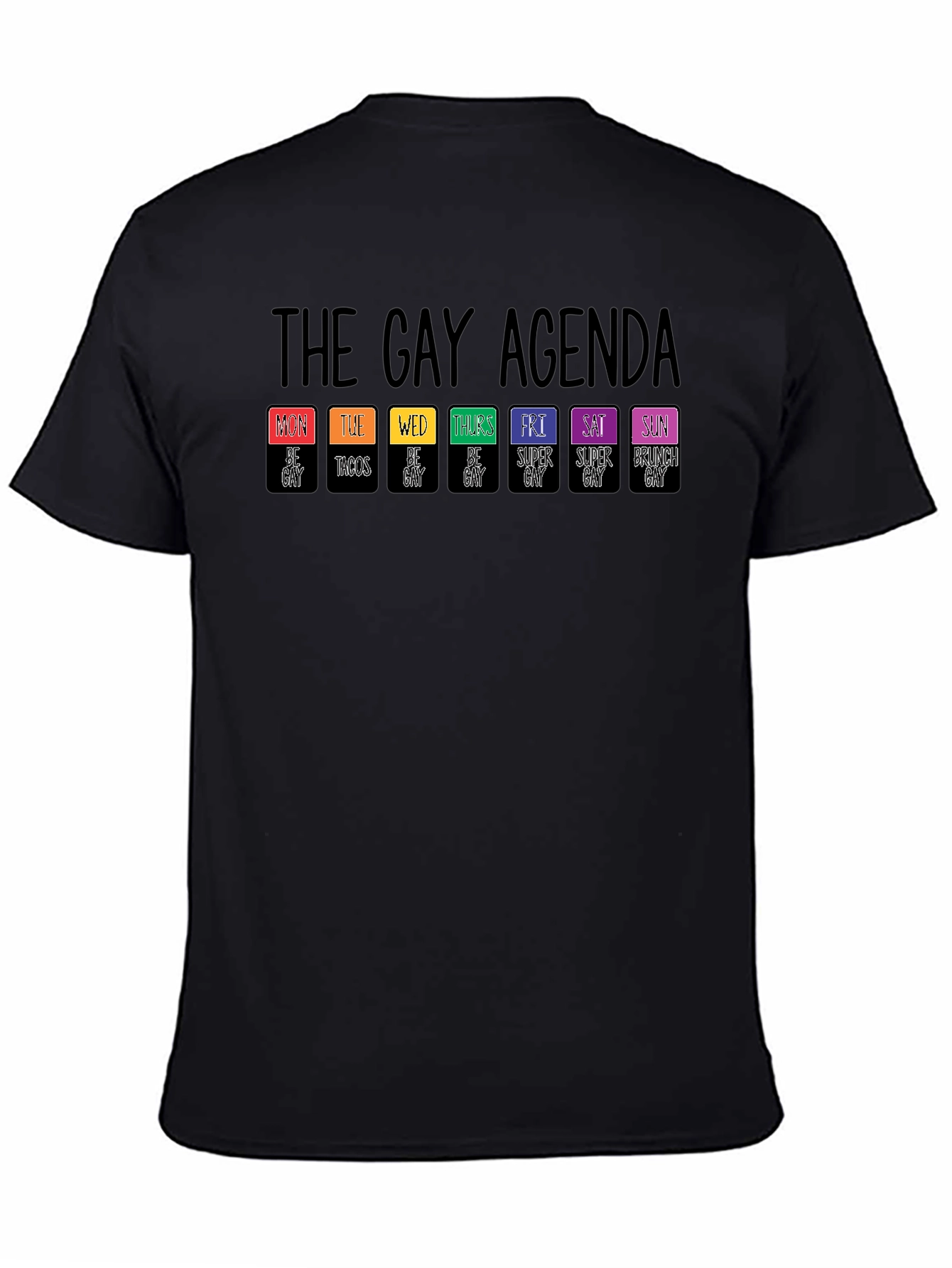 Black The Gay Agenda T-Shirt view 4