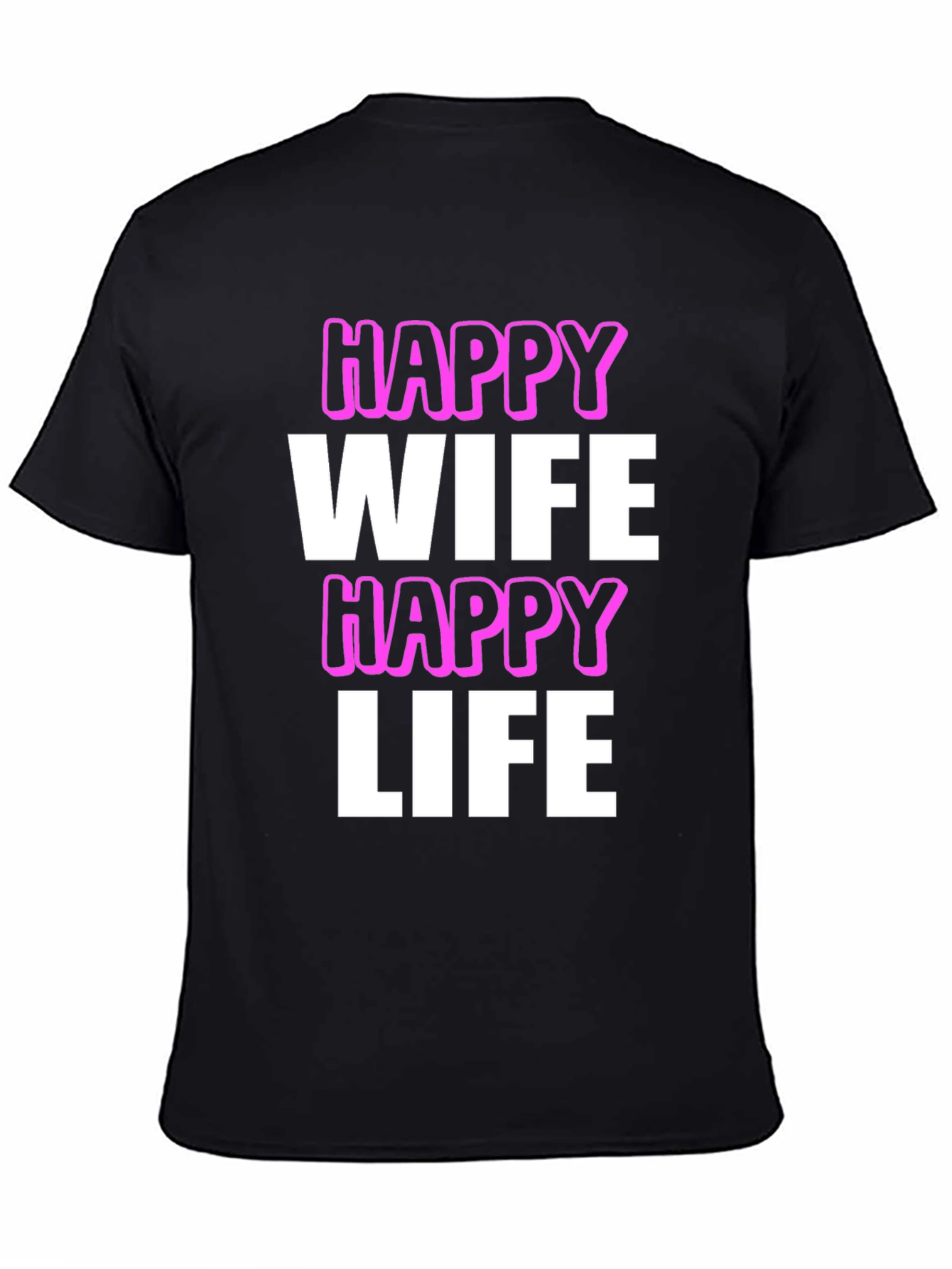 Black Happy Wife Happy Life Graphic Tee view 4