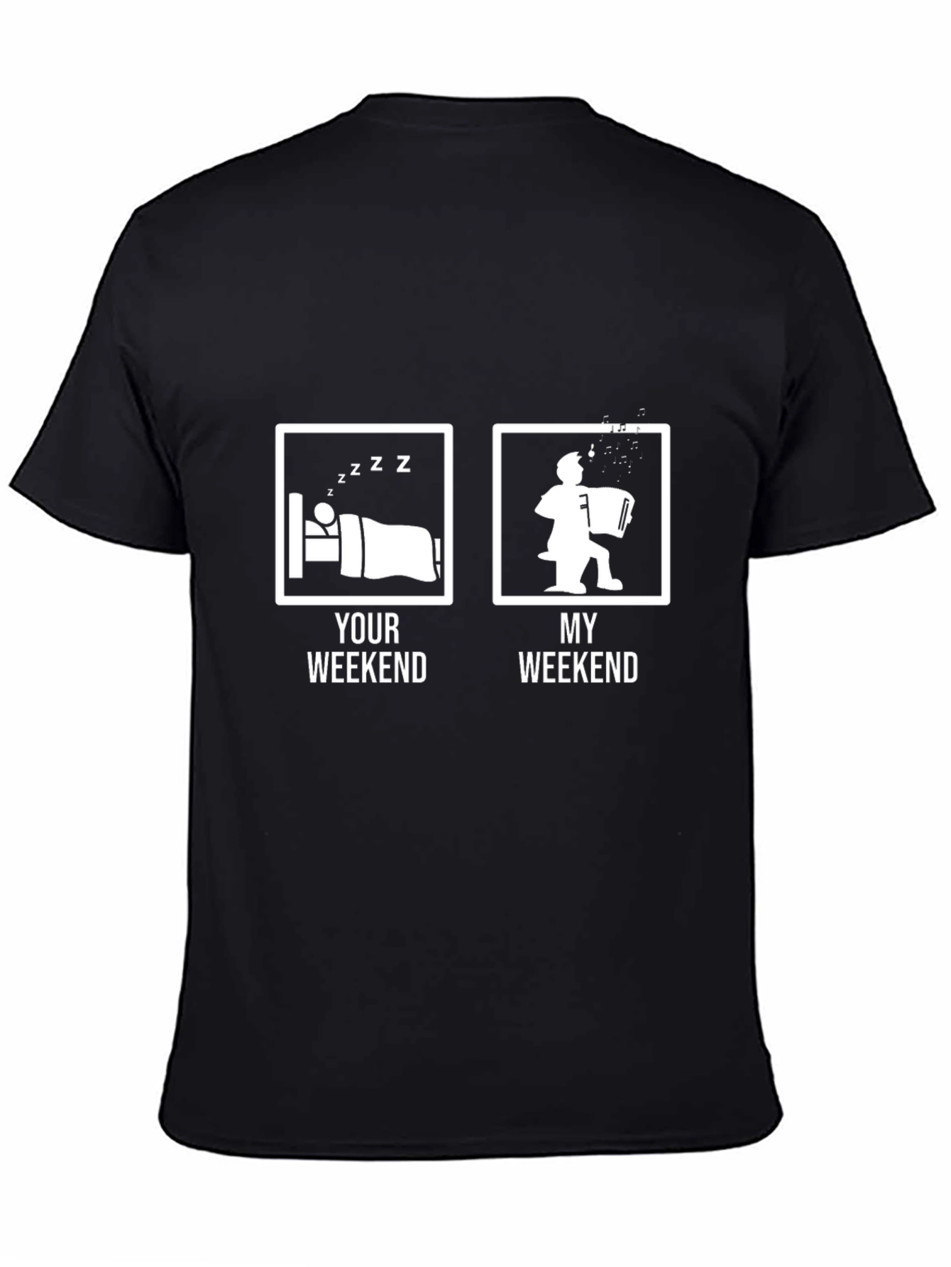 Black Accordion Player Weekend T-Shirt view 4