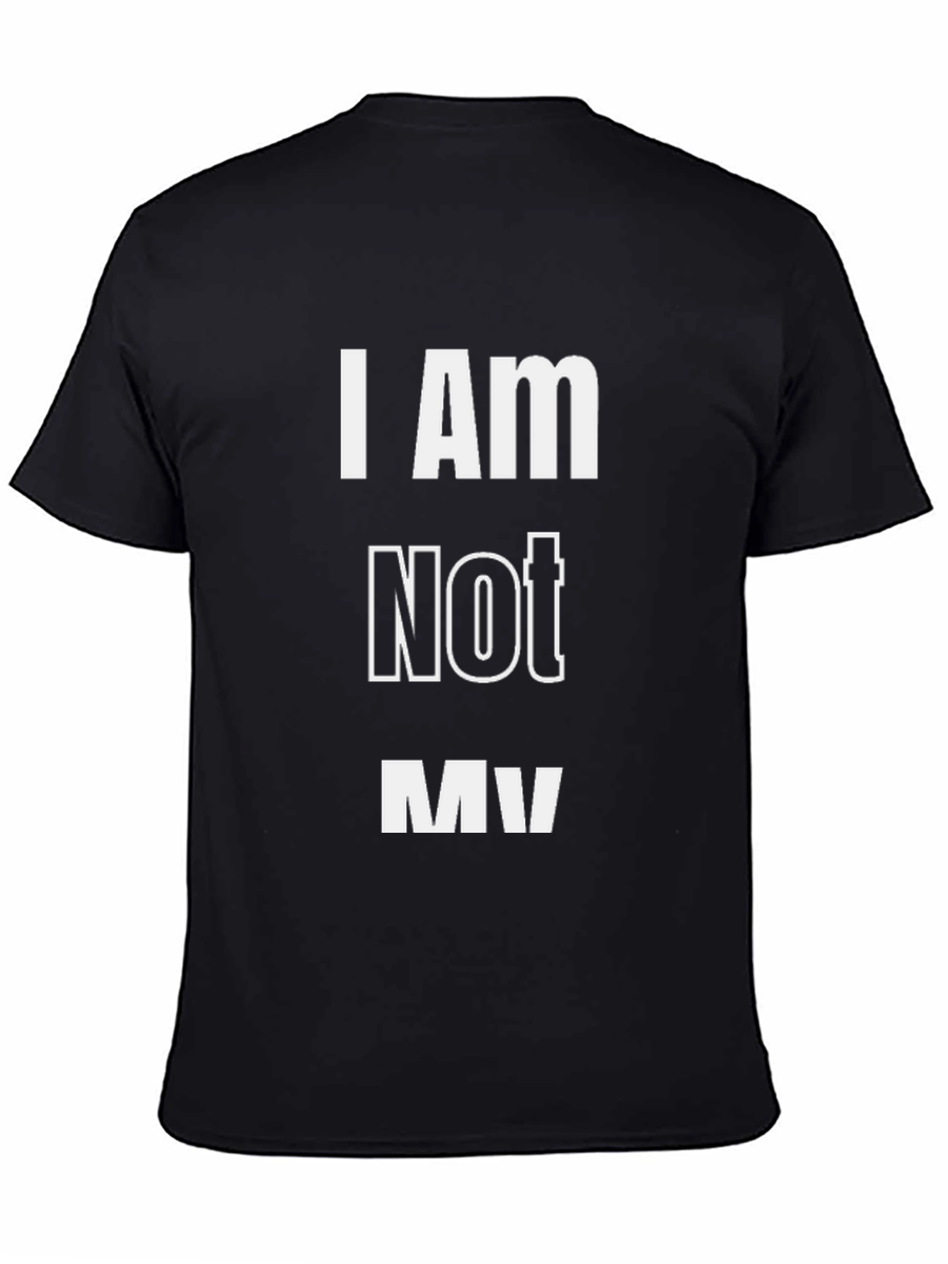 Black I AM Not MV Men's Black T-Shirt view 4