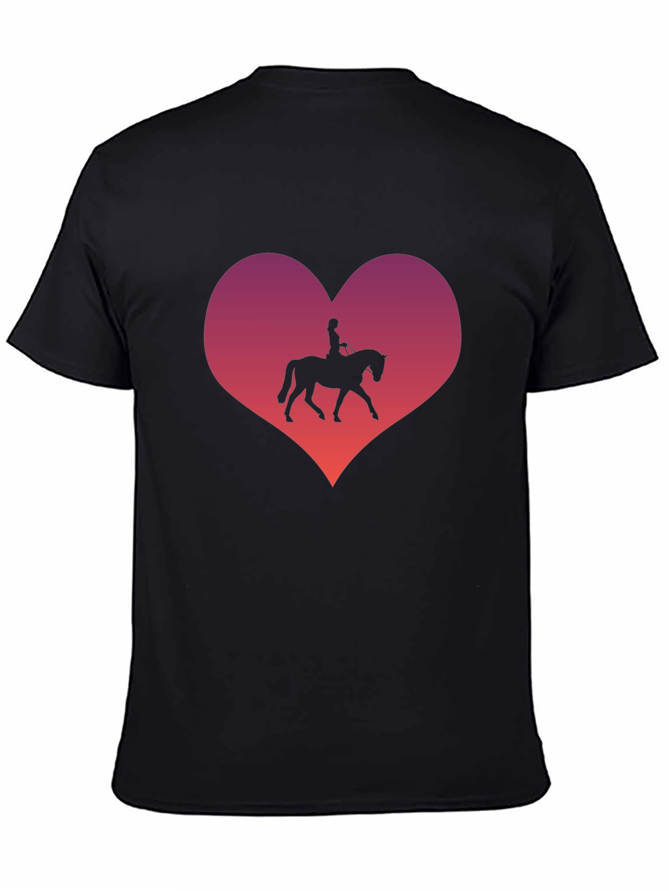 Black Equestrian Heart T-Shirt - Horse Lover's Gift view 4
