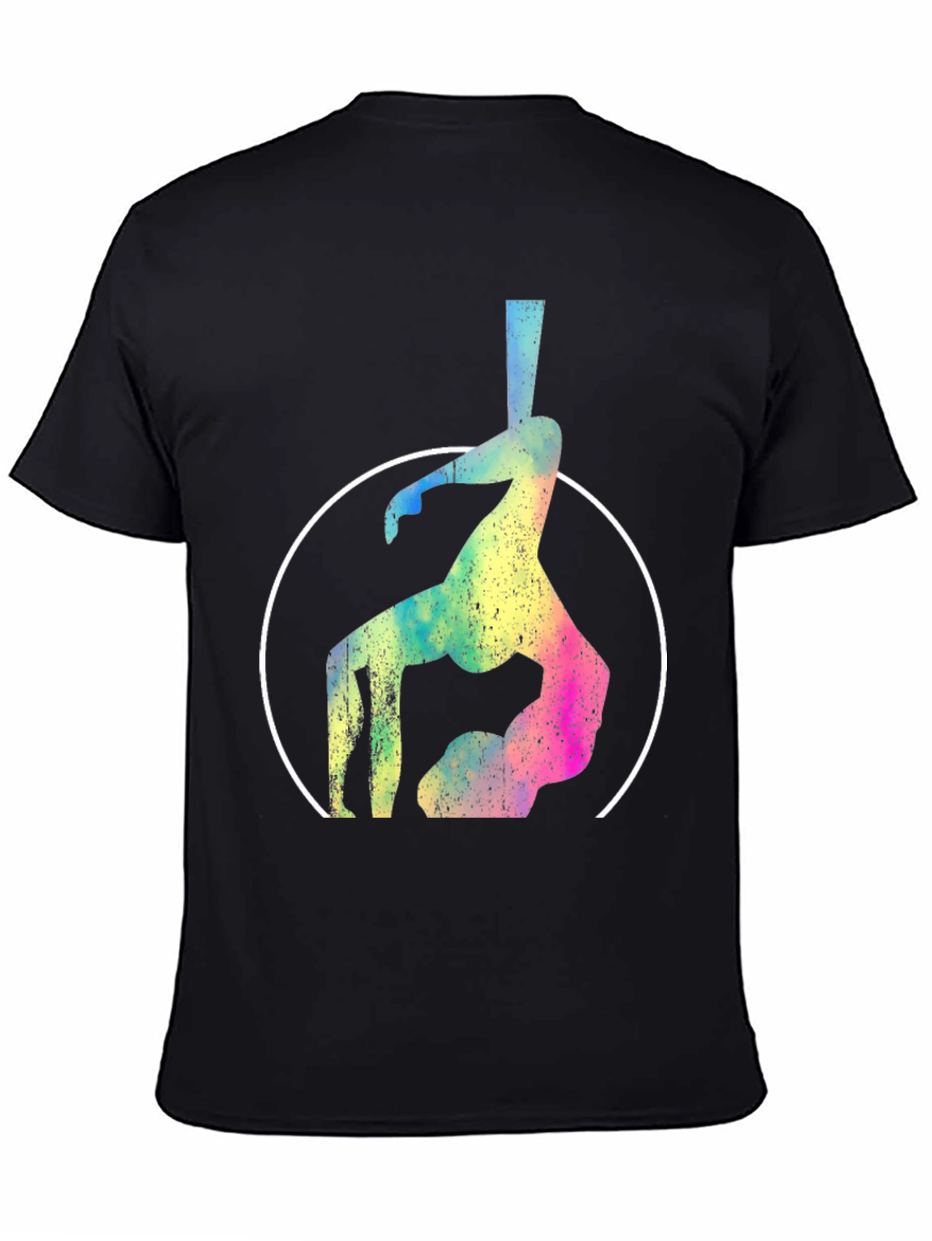 Black Aerial Yoga T-Shirt - Silhouette Design view 4