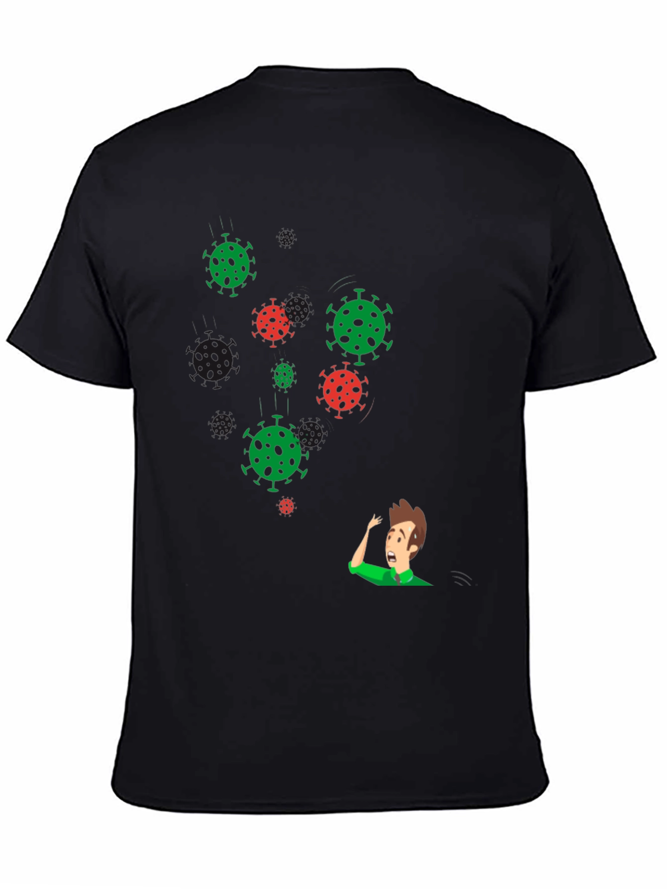 Black COVID Awareness Graphic Tee - Virus Humor view 4