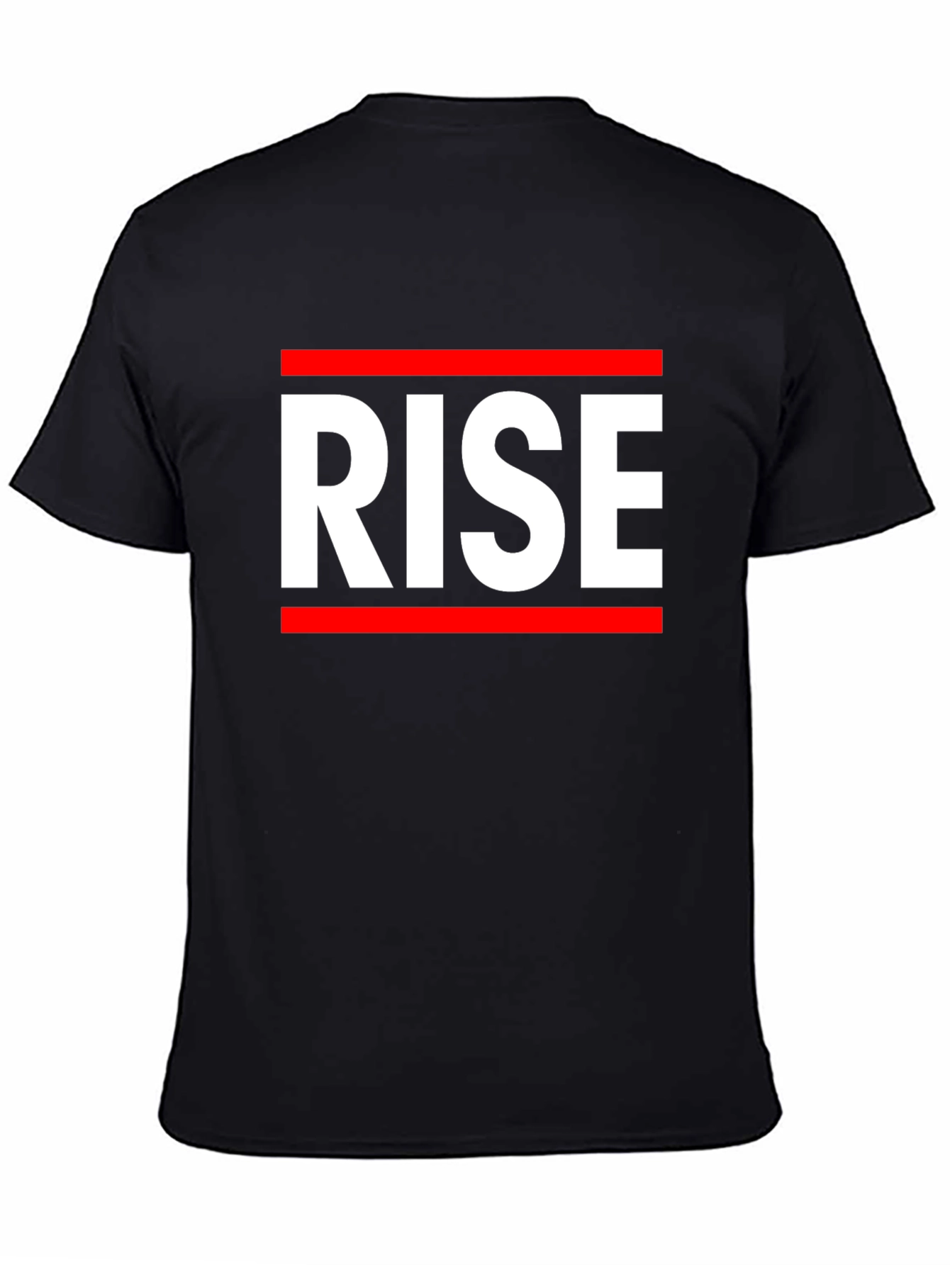 Black RISE Graphic Tee - Bold Statement T-Shirt view 4