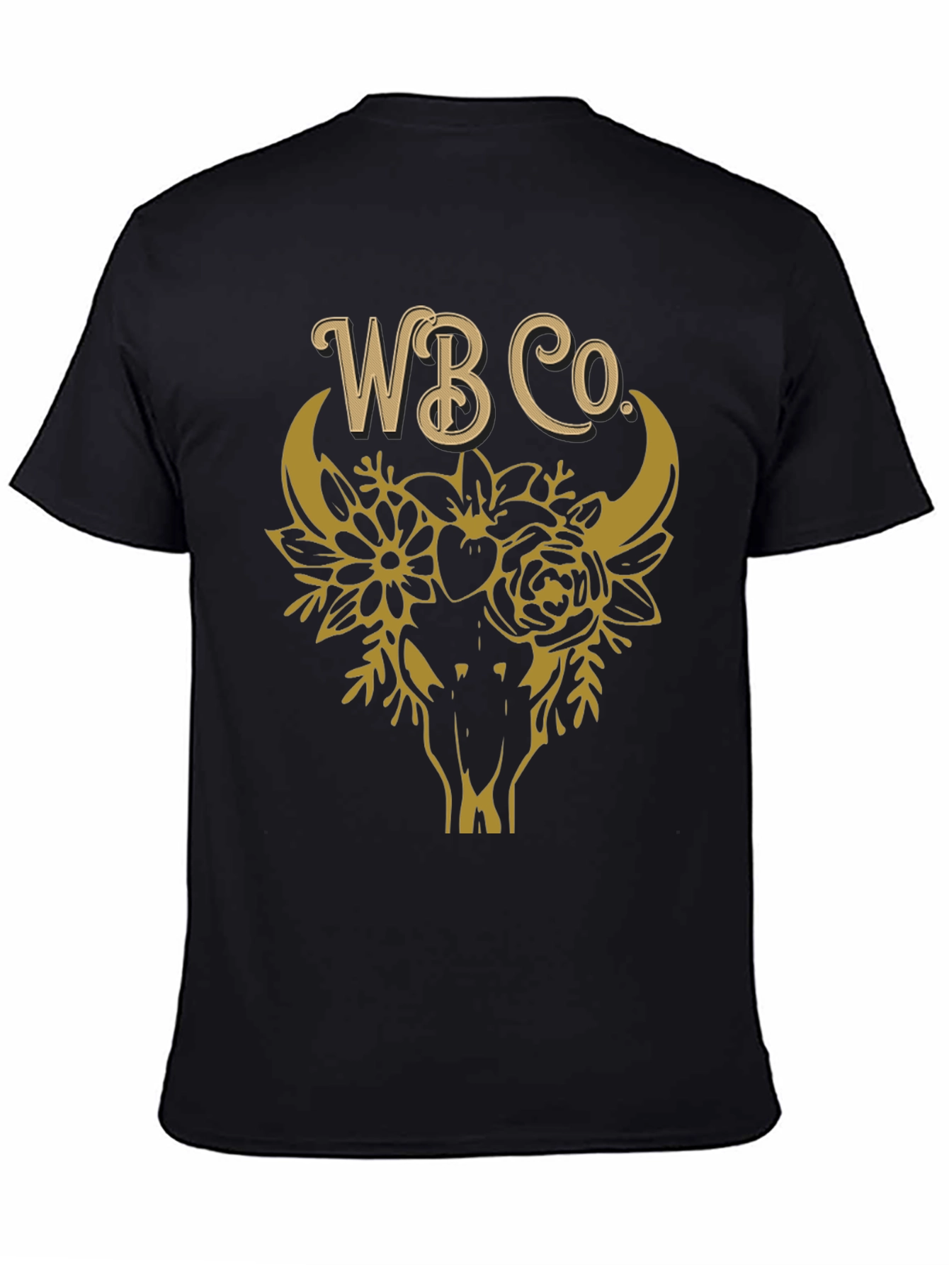 Black WBCo Floral Bull Skull Graphic Tee view 4