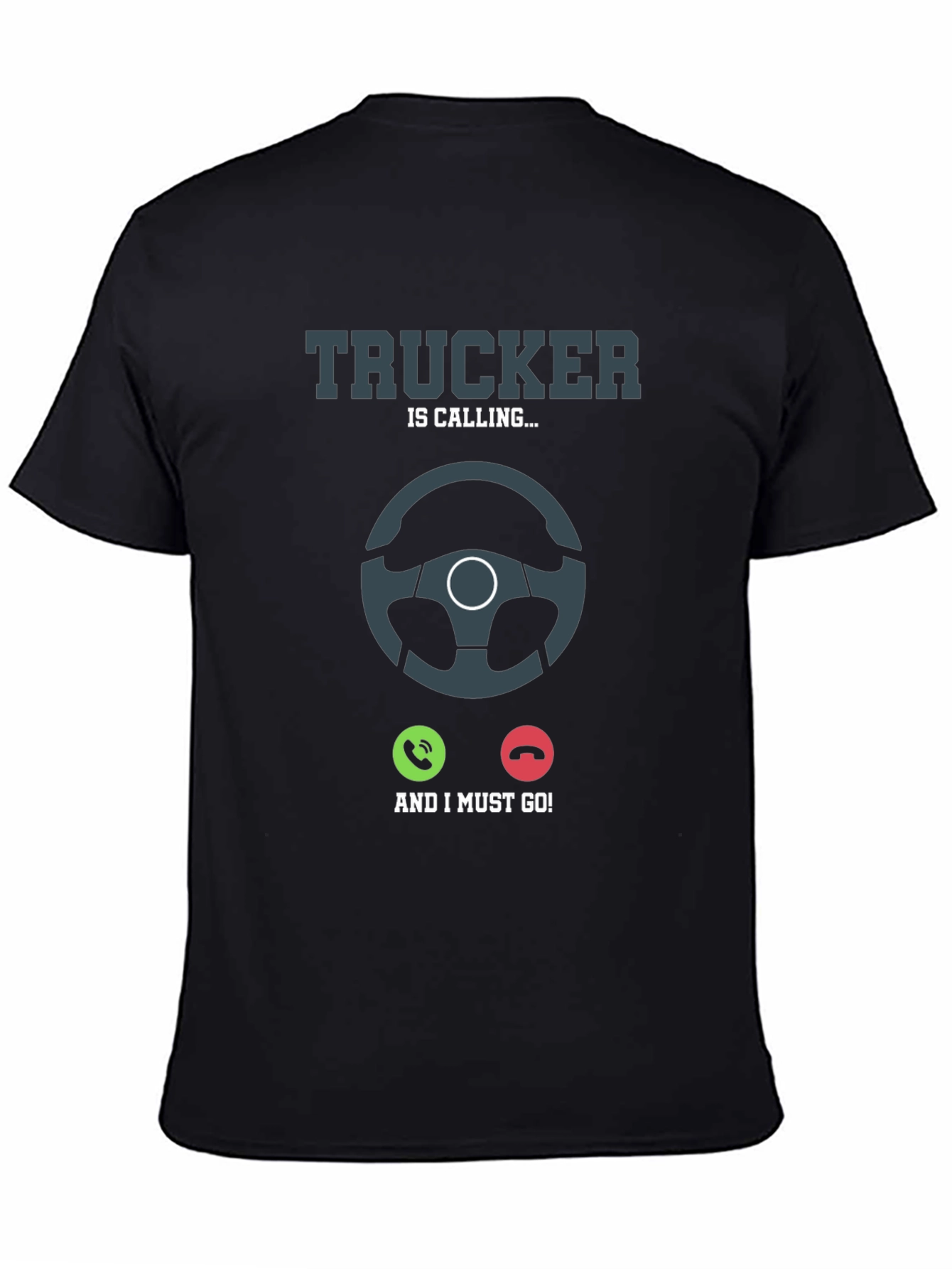 Black Trucker Calling T-Shirt: Driver's Life Tee view 4