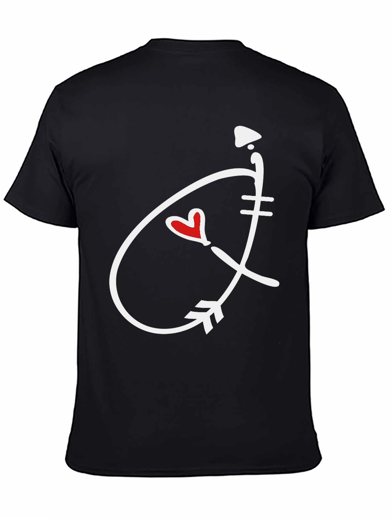 Black Heart Arrow Graphic Tee - Stylish Casual Shirt view 4