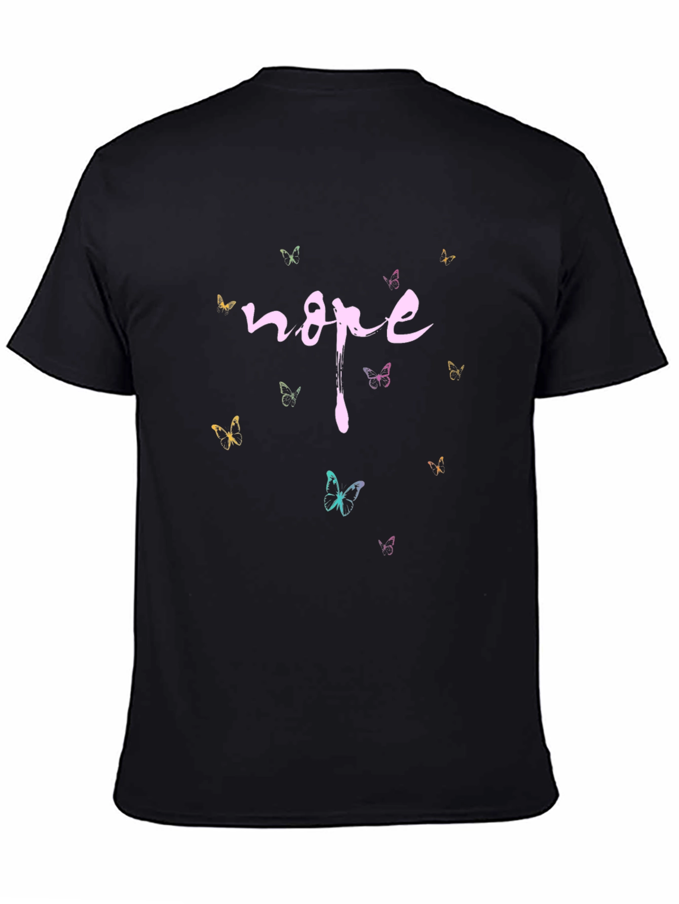 Black Nope Butterfly Graphic Tee - Black view 4
