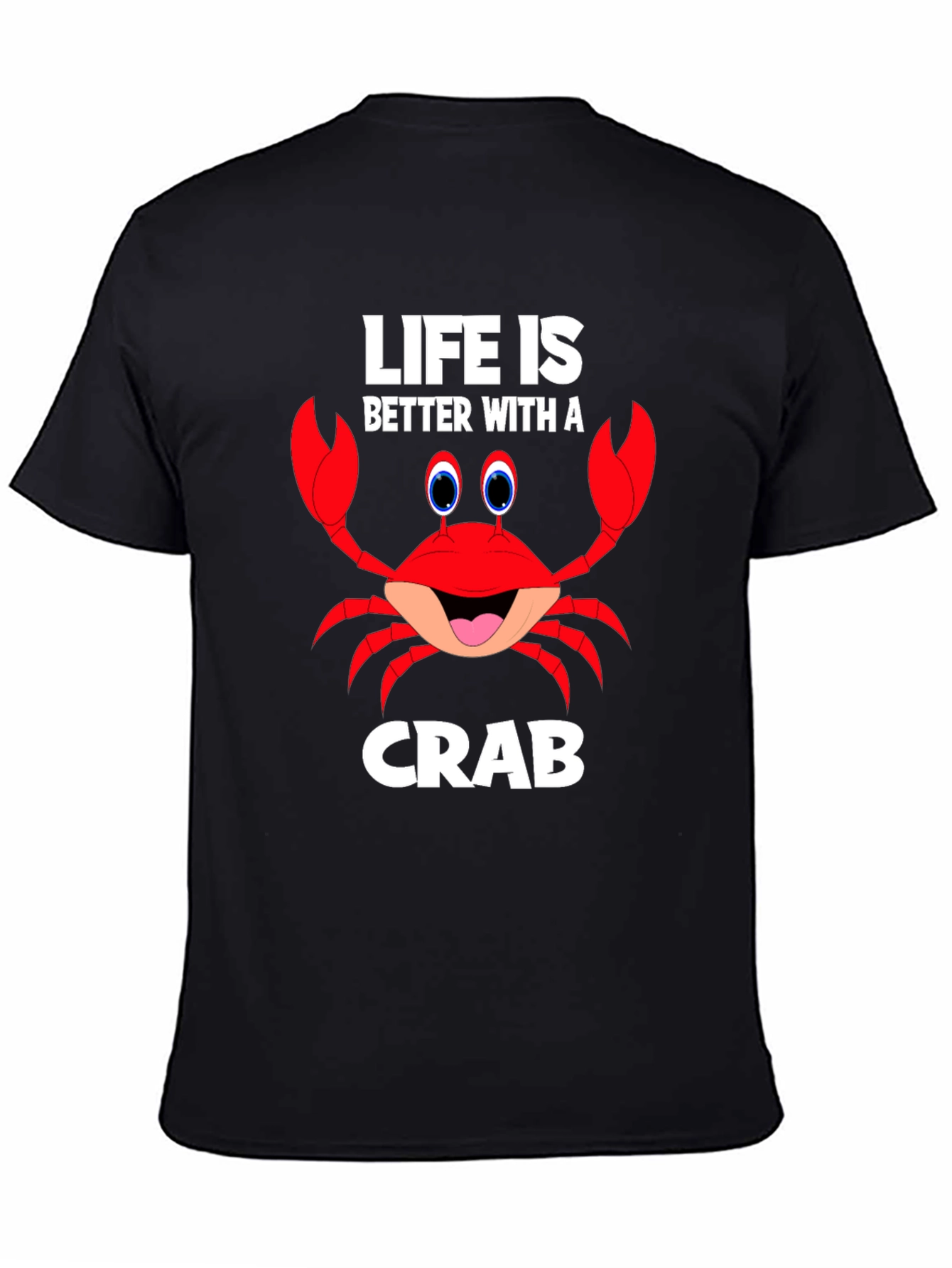 Black Life is Better with a Crab Funny Graphic T-Shirt view 4