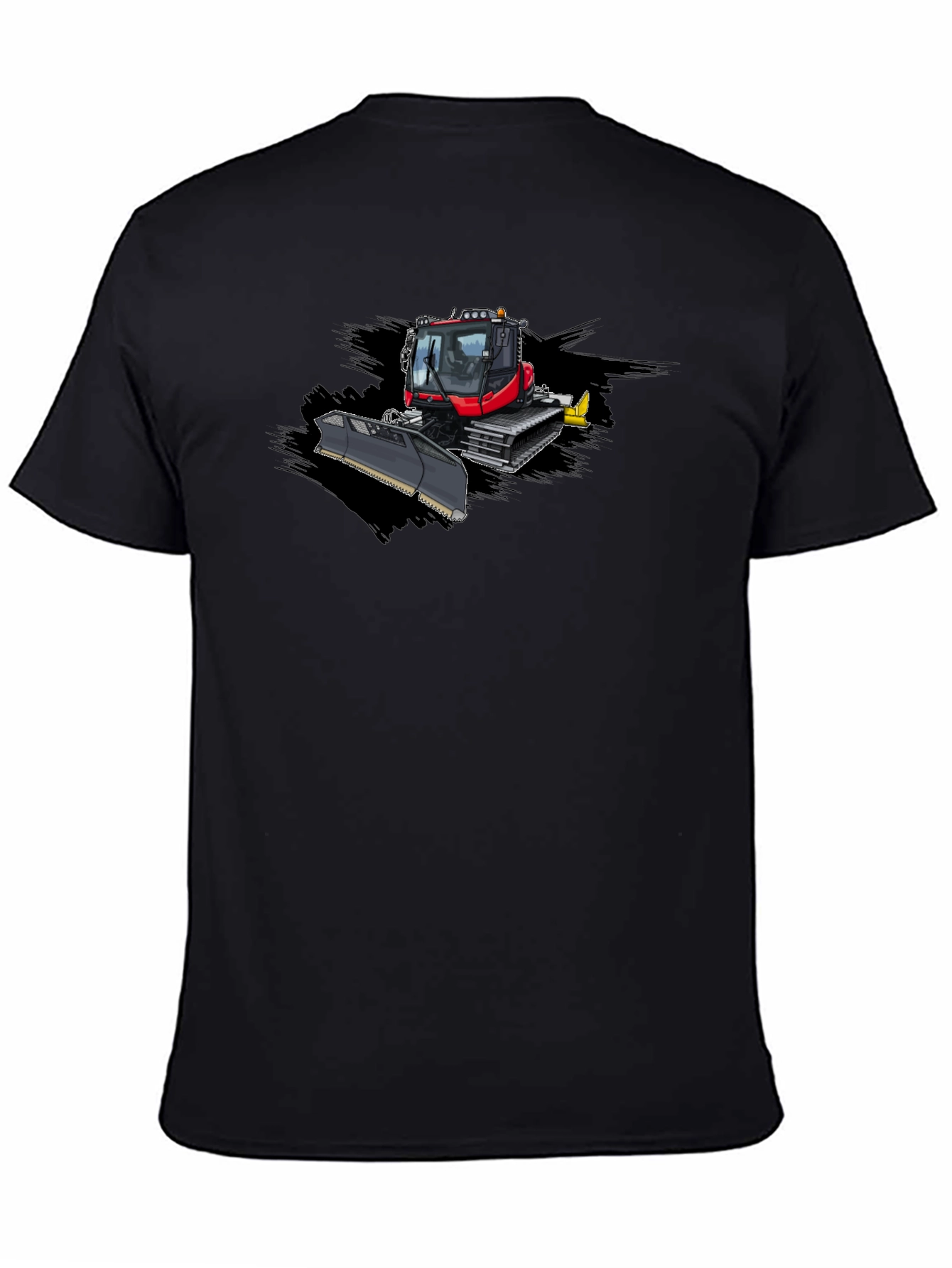 Black Snow Groomer Graphic Tee - Black Cotton T-Shirt view 4