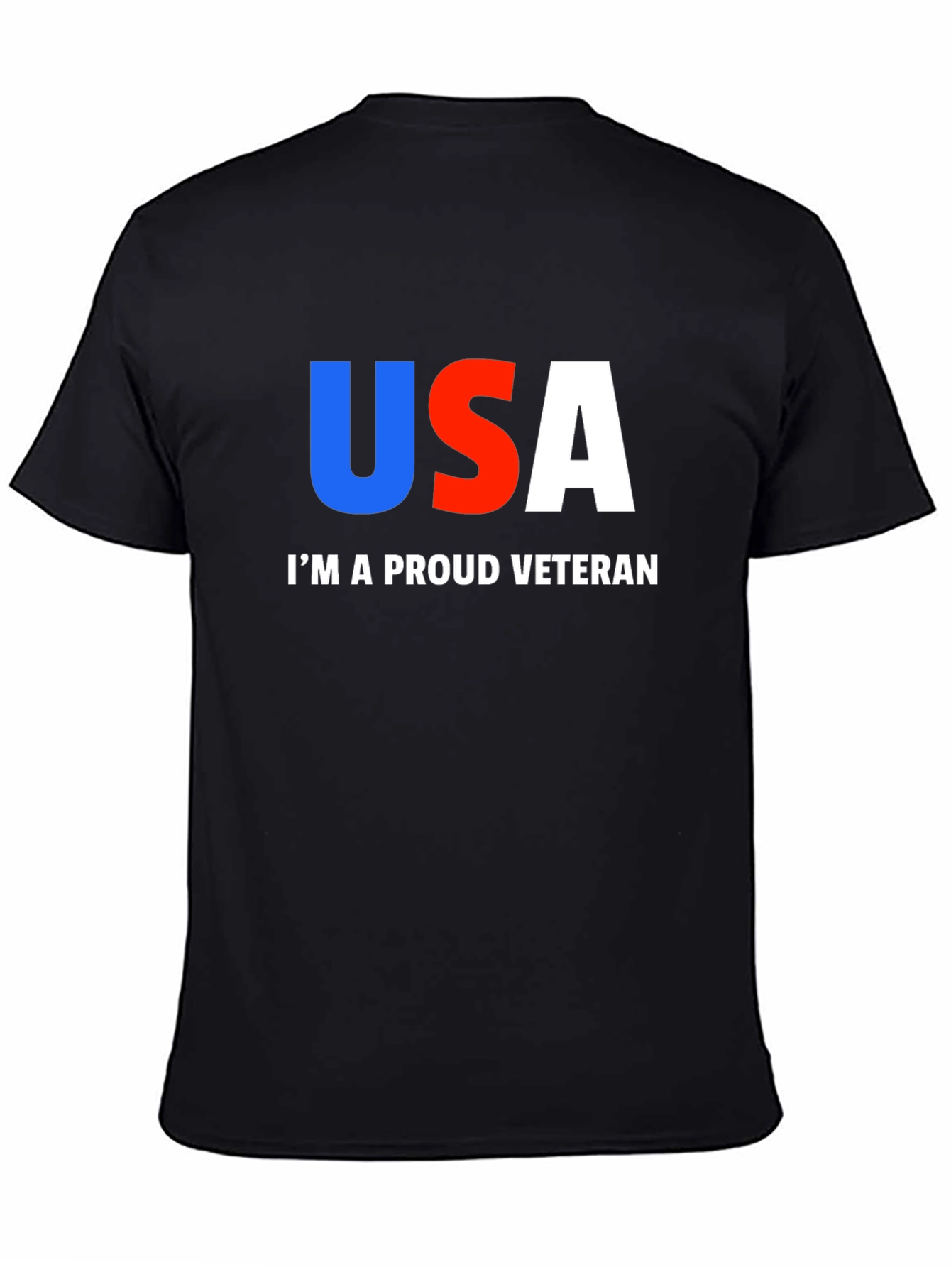 Black Proud Veteran USA Graphic T-Shirt view 4
