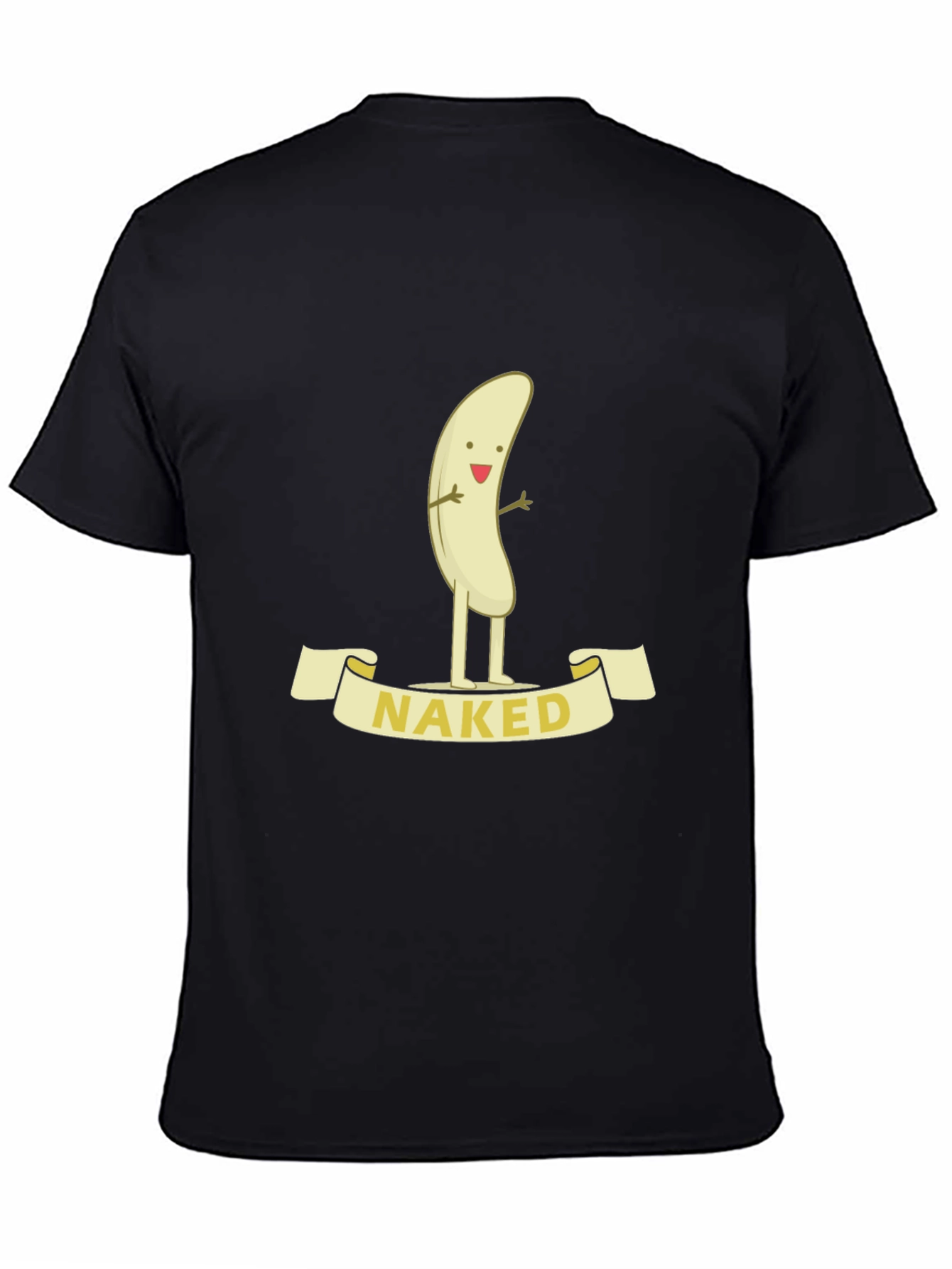 Black Naked Banana Cartoon Graphic T-Shirt - Funny Unisex Tee view 4