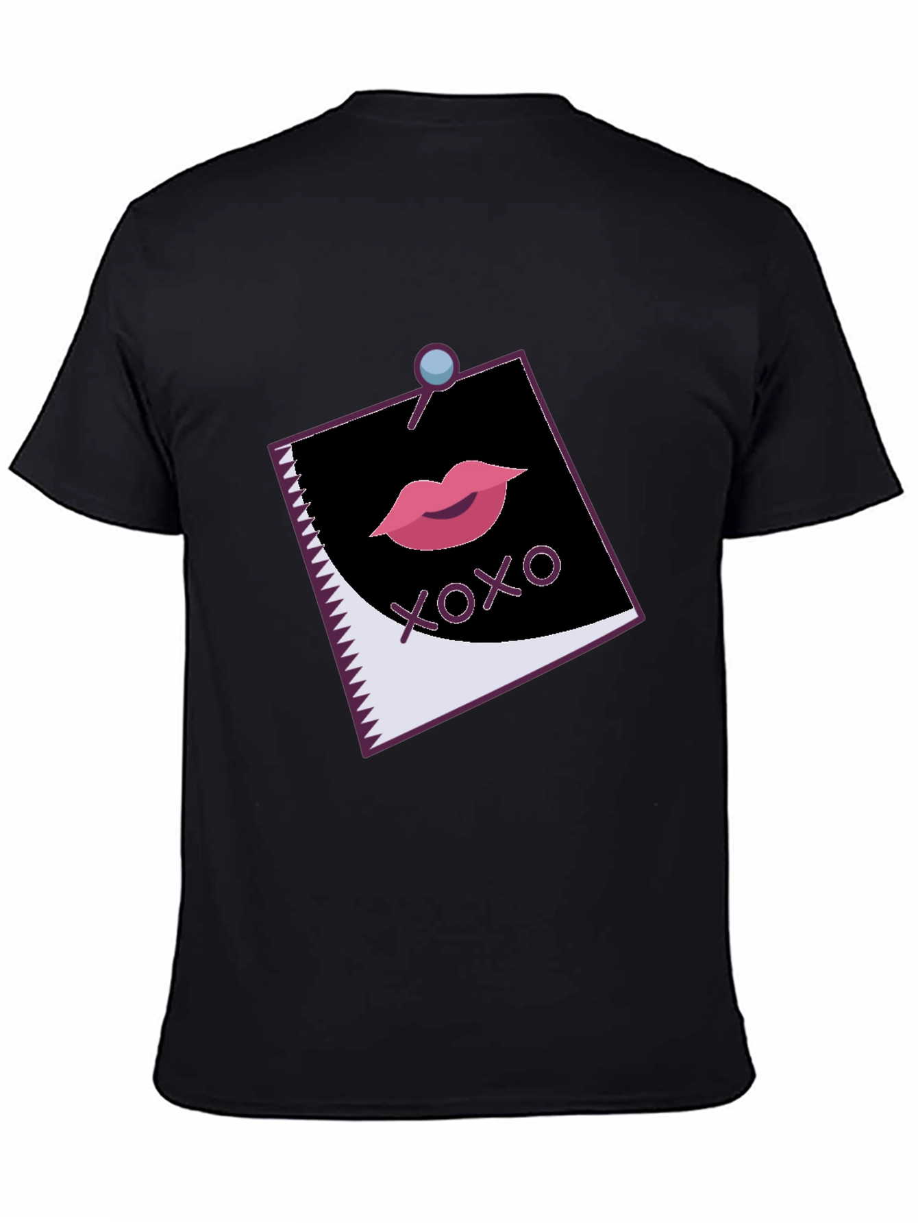Black XOXO Lips Graphic Black Tee view 4