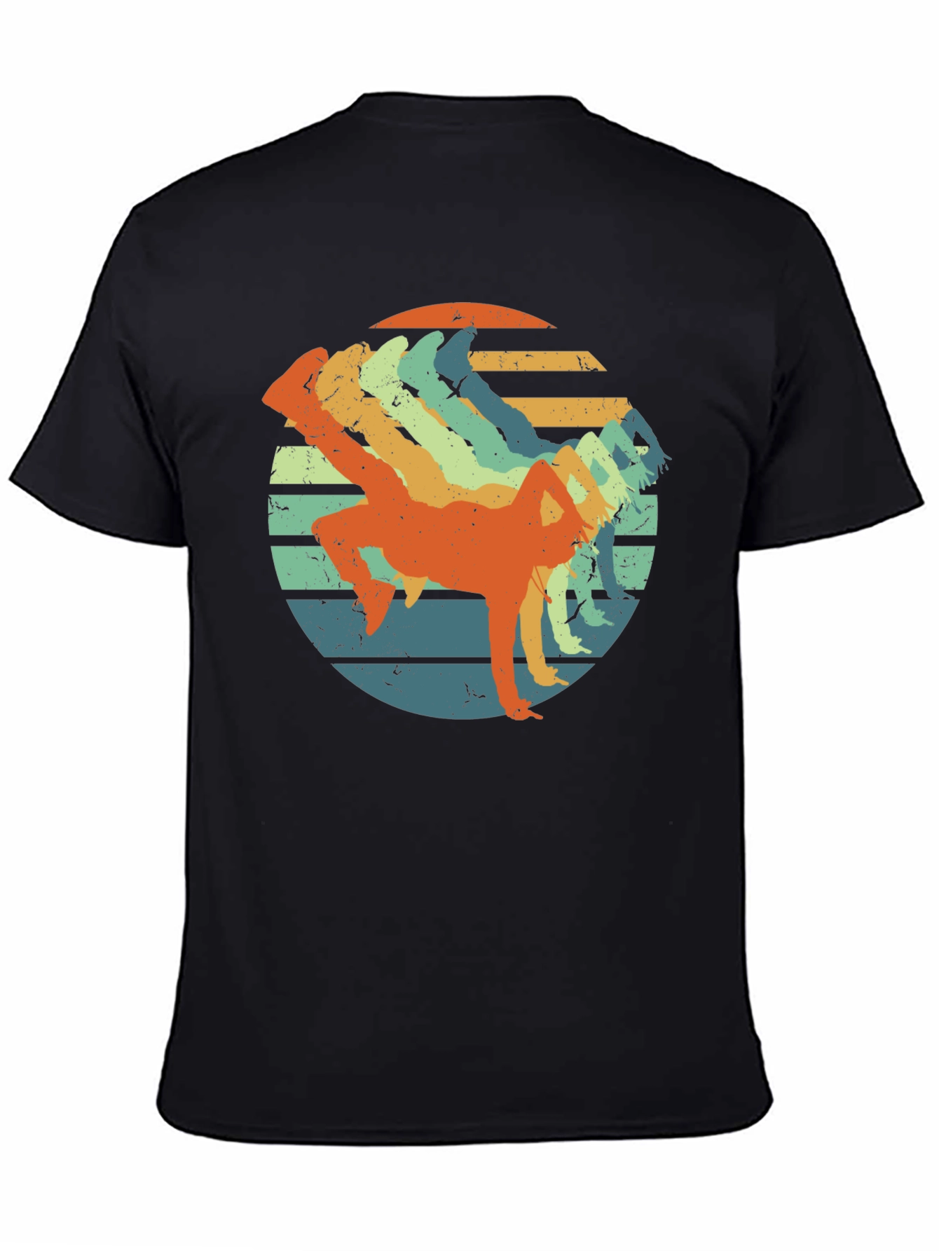 Black Retro Breakdancer T-Shirt - Vintage Style view 4