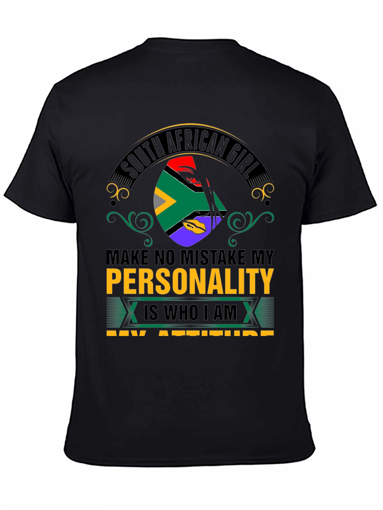 Black South African Girl Personality T-Shirt view 4