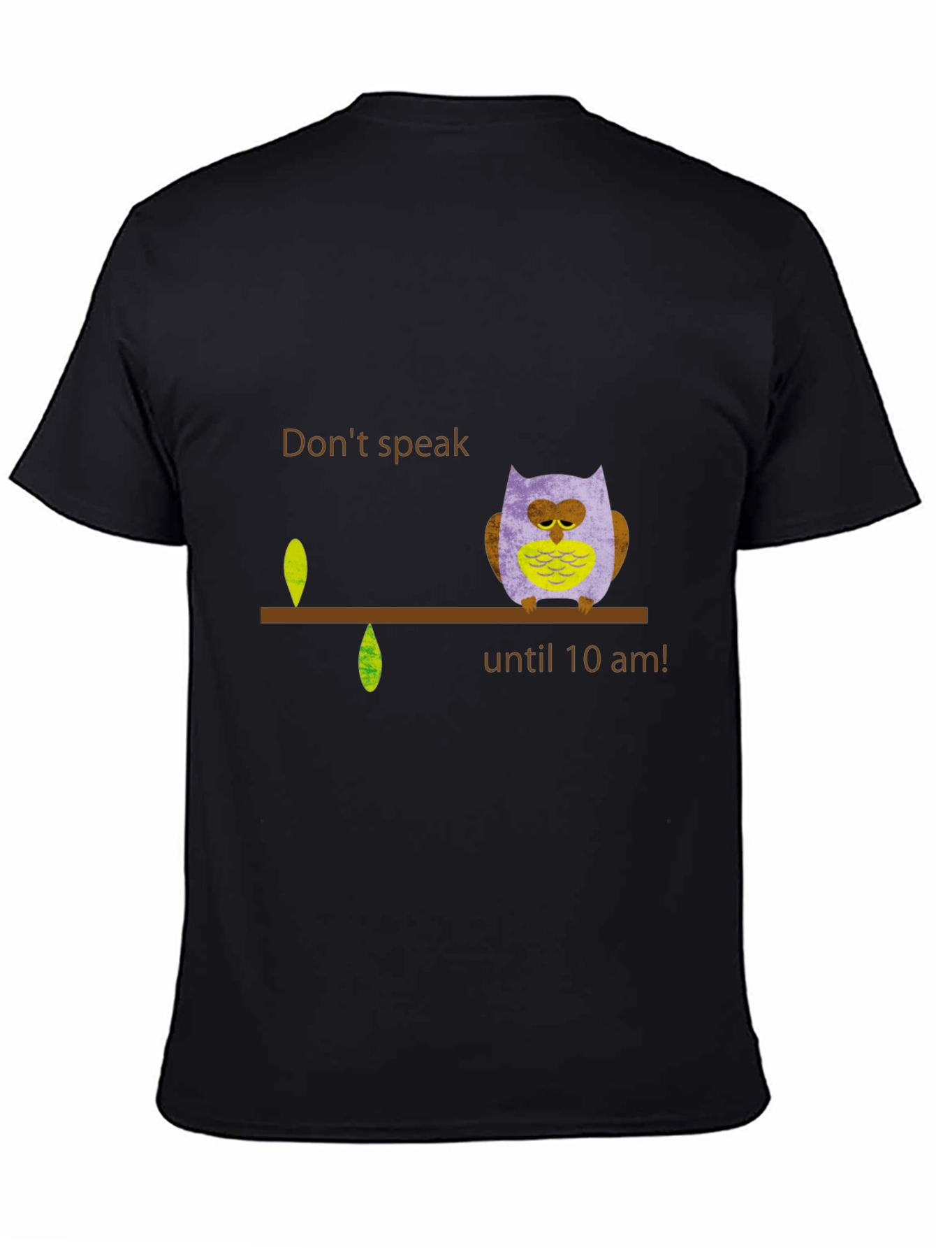 Black Don't Speak Owl T-Shirt - Funny Morning Tee view 4