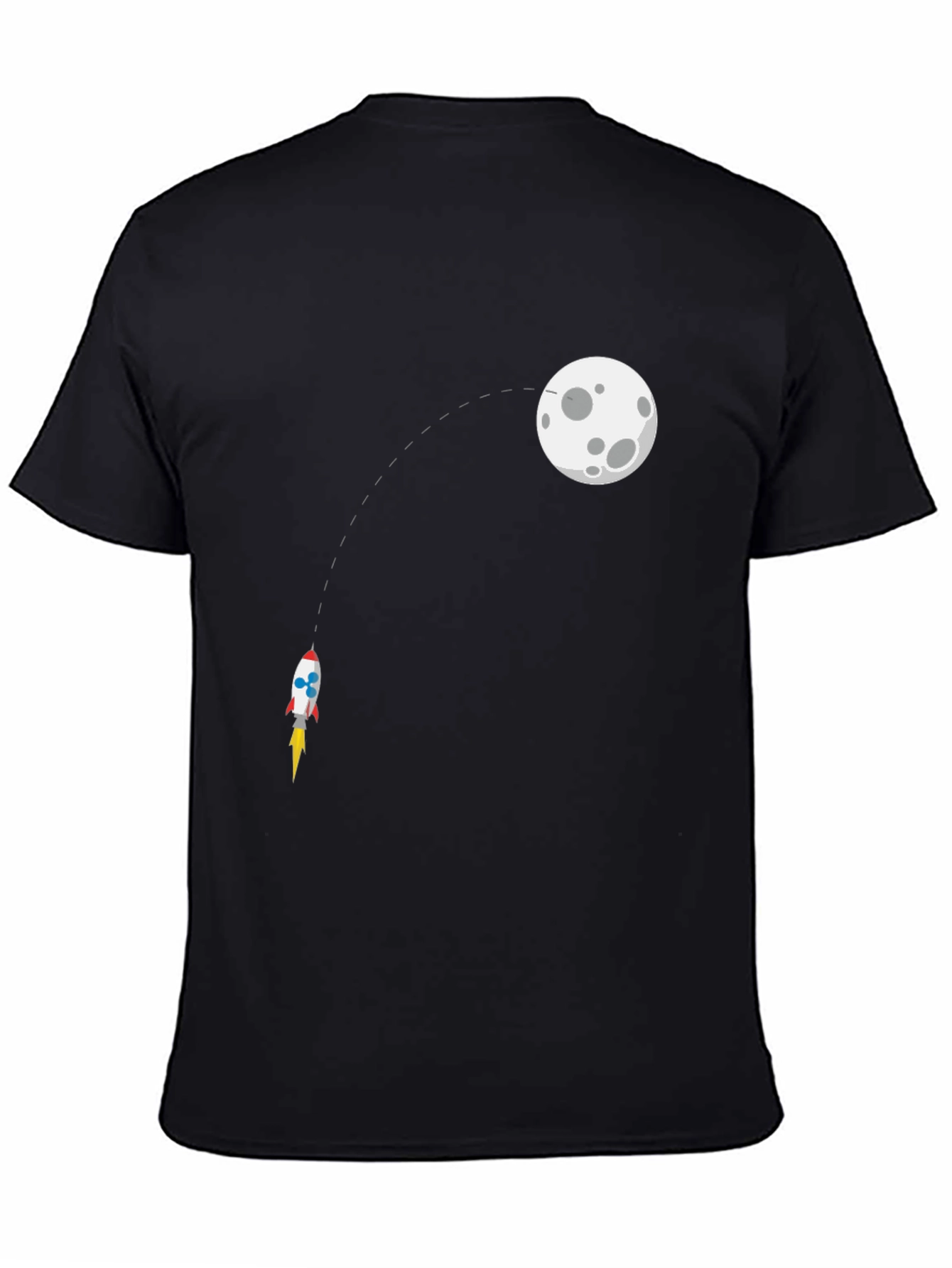 Black Rocket to the Moon Graphic Tee - Black view 4