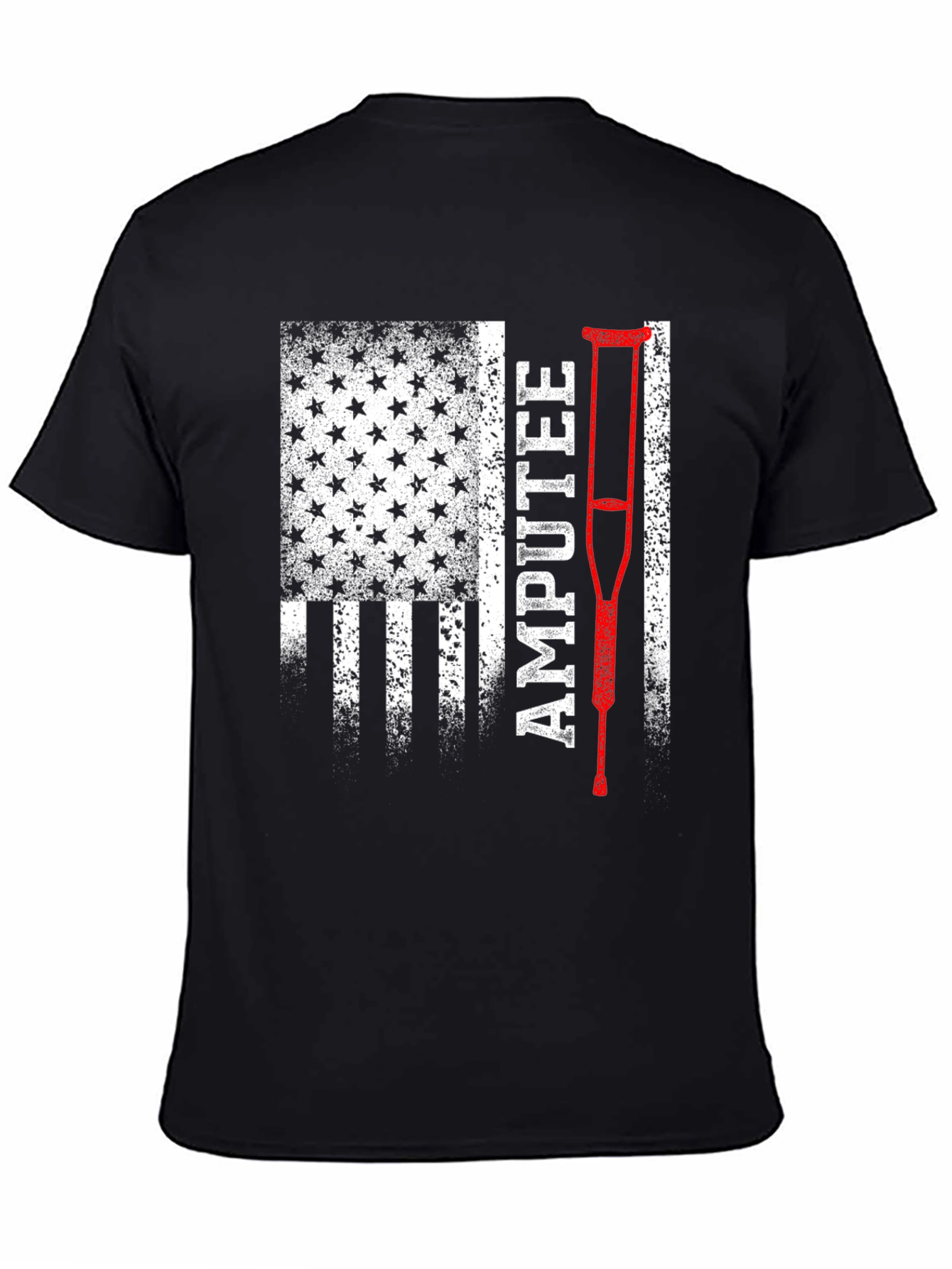 Black Amputee USA Flag Patriotic T-Shirt view 4